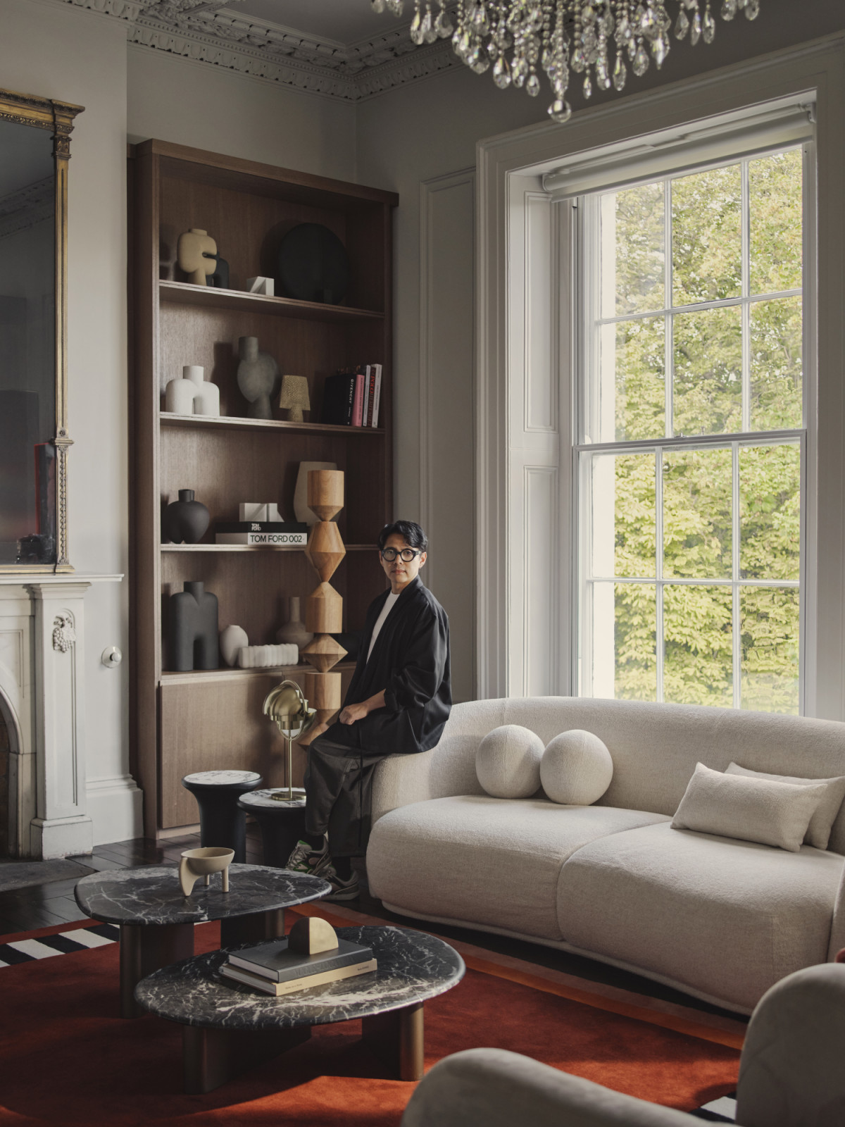 Designer Rodney Alday in the living room of a Dublin, Ireland home he restored with the Maison RA-D team