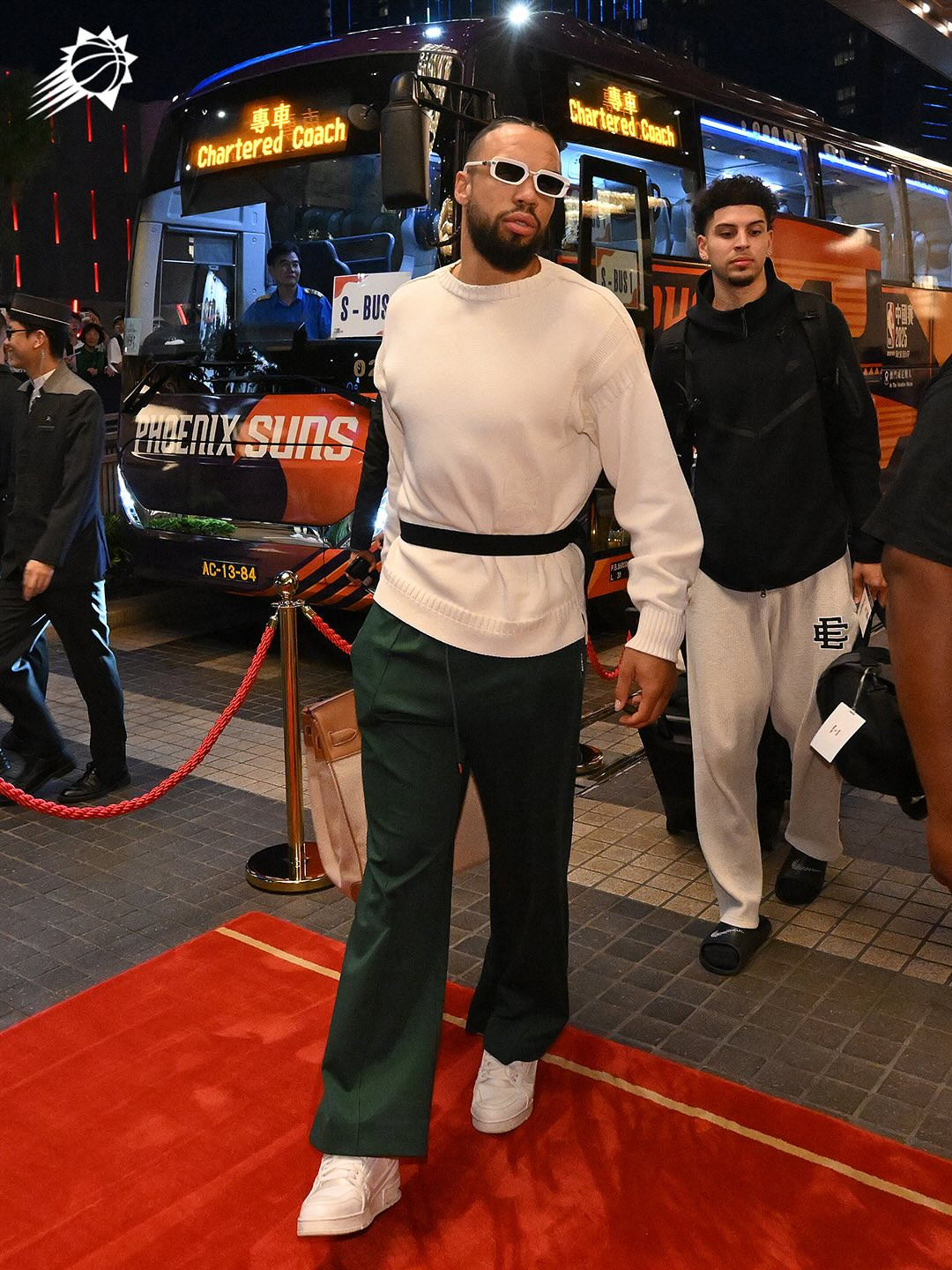 Dillon Brooks with what looks like a Bruno Cucinelli leather-trimmed canvas holdall. (Photo: Suns / Instagram)