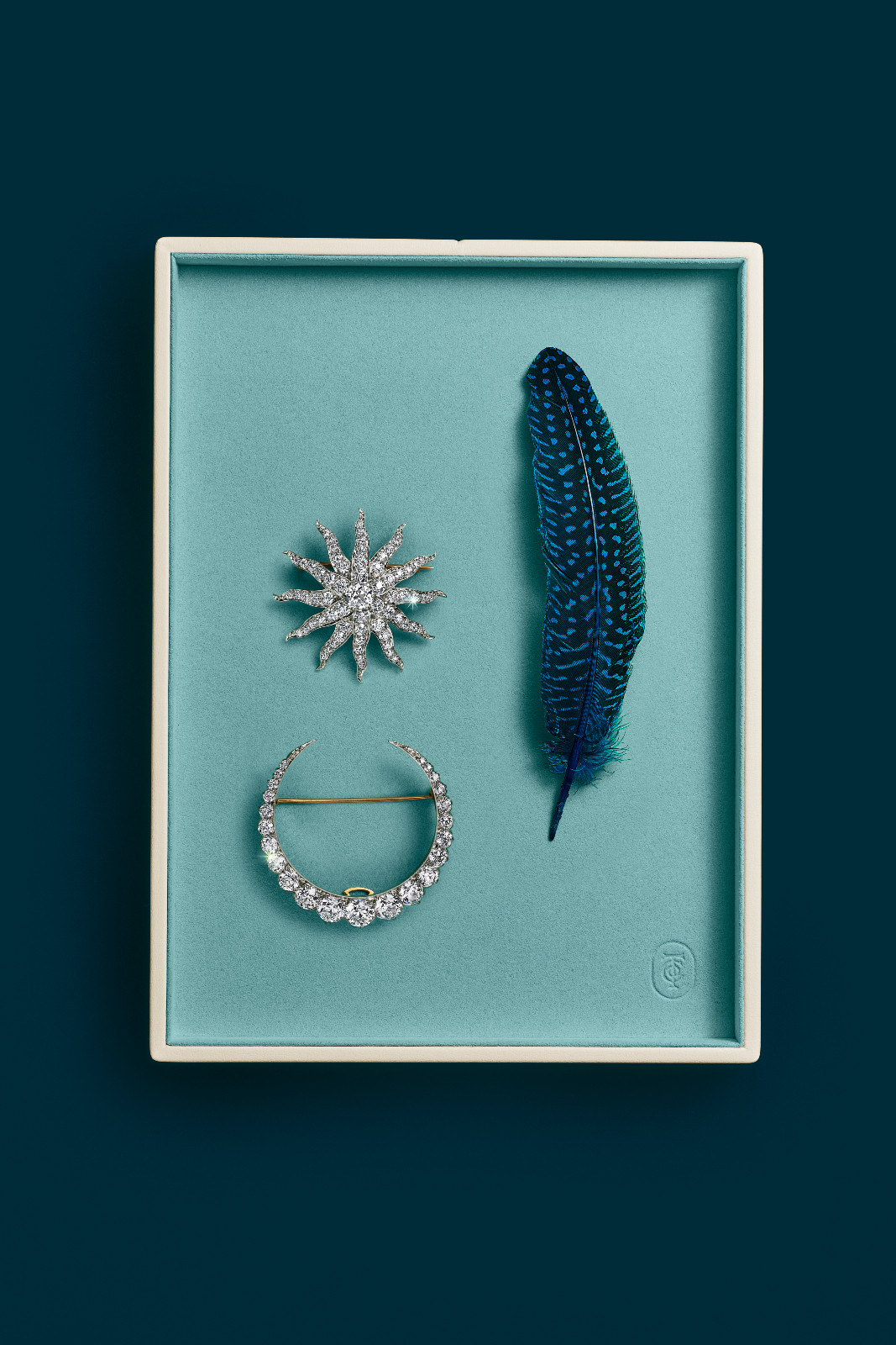 STARBURST BROOCH; MOON BROOCH