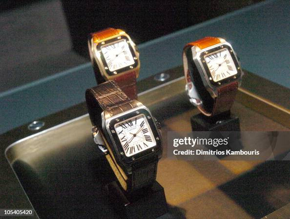 Cartier Santos Watch during The 100th Anniversary of The Cartier Santos Watch 1904 - 2004 at The Lexington Avenue Armory in New York, New York, United States. (Photo by Dimitrios Kambouris/WireImage)