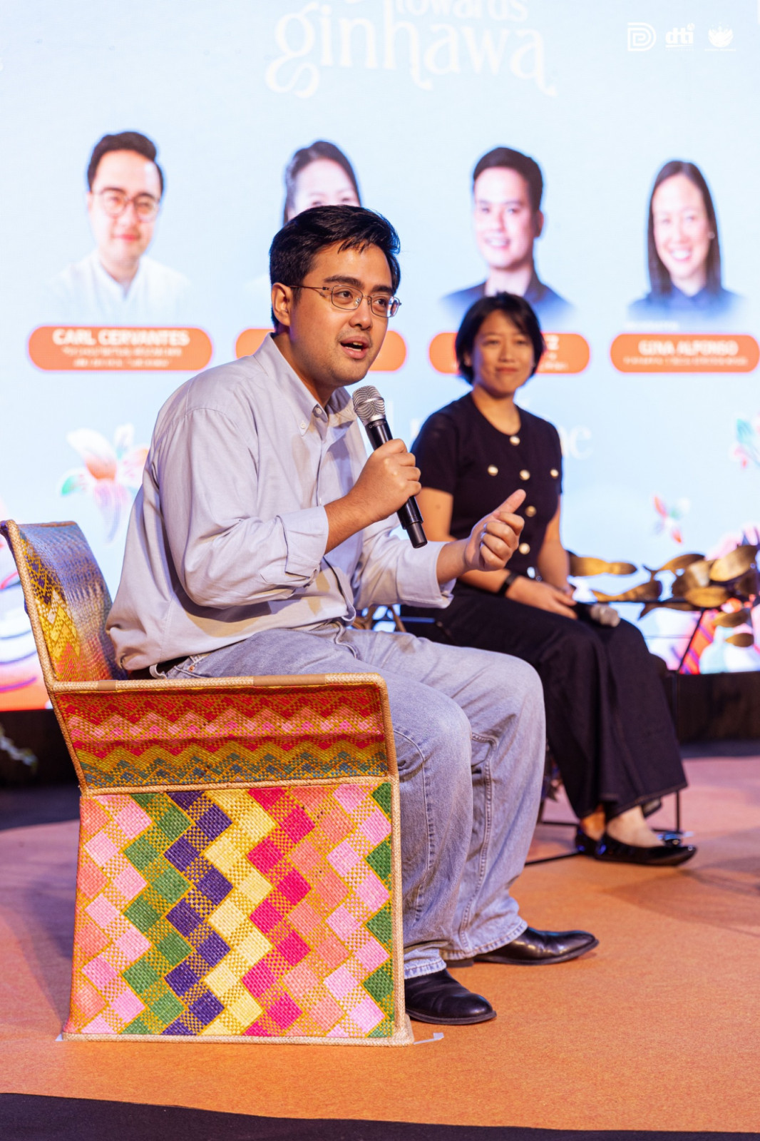 Carl Cervantes, psychospiritual researcher and author, at the Design Week Philippines' first panel on the state of Philippine Design