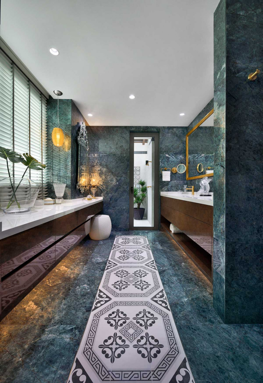 Peranakan tiles in a bathroom in one of the studio’s projects