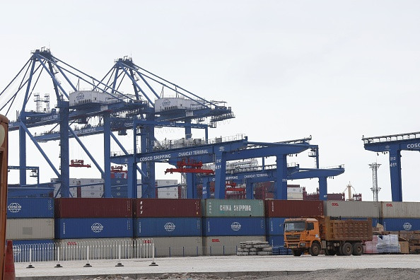 Photo taken Nov. 11, 2024, shows China Cosco Shipping Corp.'s facility at Chancay port, north of Peruvian capital Lima, developed as part of China's Belt and Road Initiative by the state-owned firm. (Photo by Kyodo News via Getty Images)
