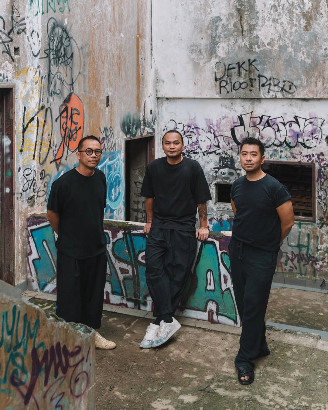 Ong with co-founders Rudi and Yang at Jia CURATED 2025 (Photo: Instagram / @jia.curated)