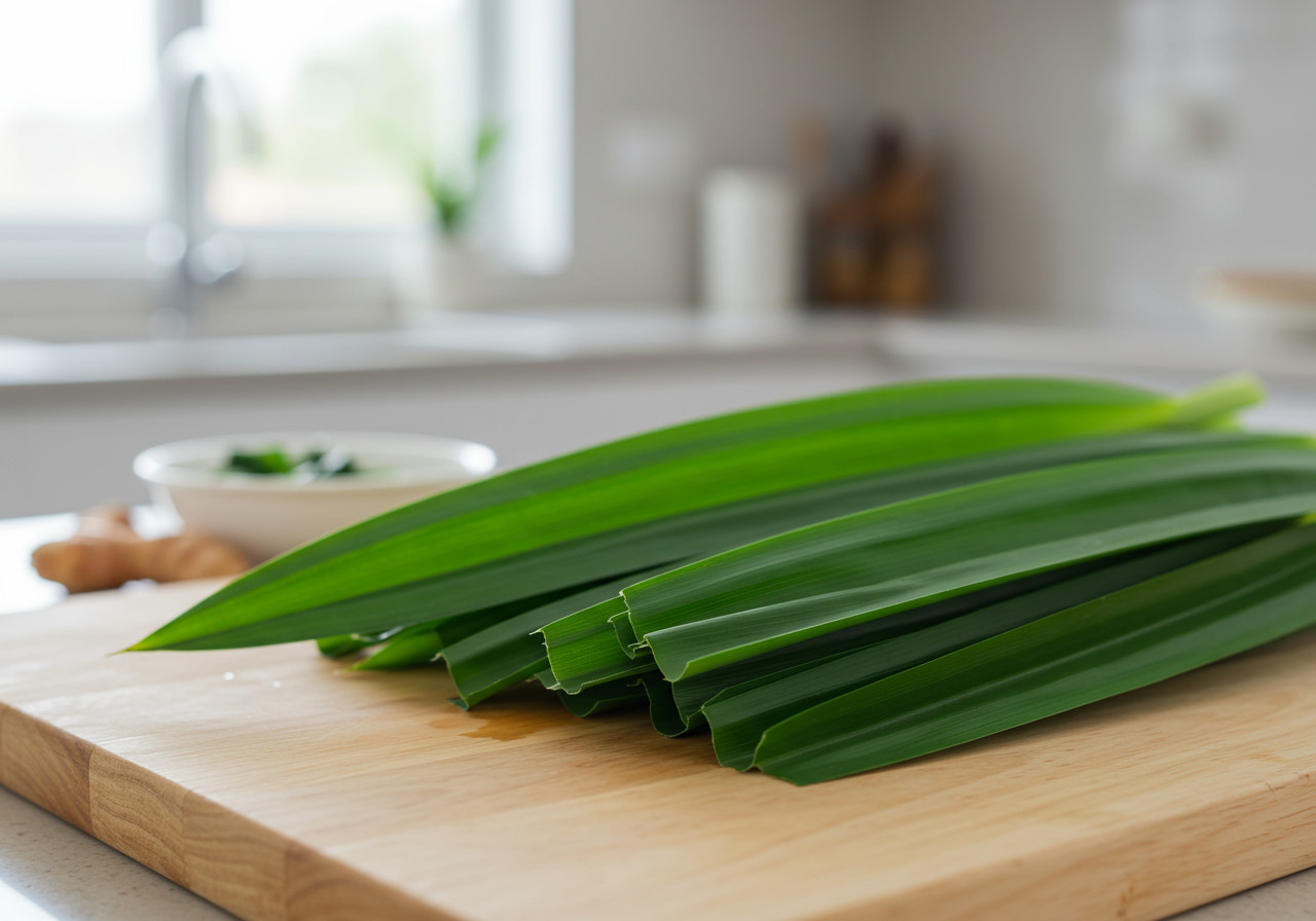 Pandan, with its sweet, grassy flavour, adds a tropical note to desserts and savoury dishes