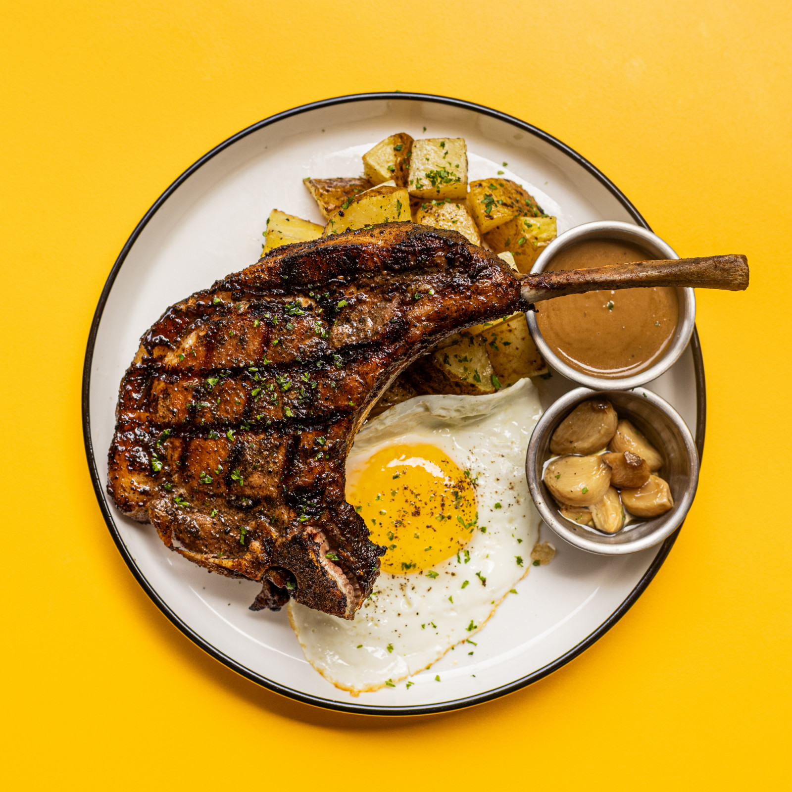 Brunch that hits different; steak and eggs, best paired with a cup of coffee (Photo: courtesy of Punched Coffee)