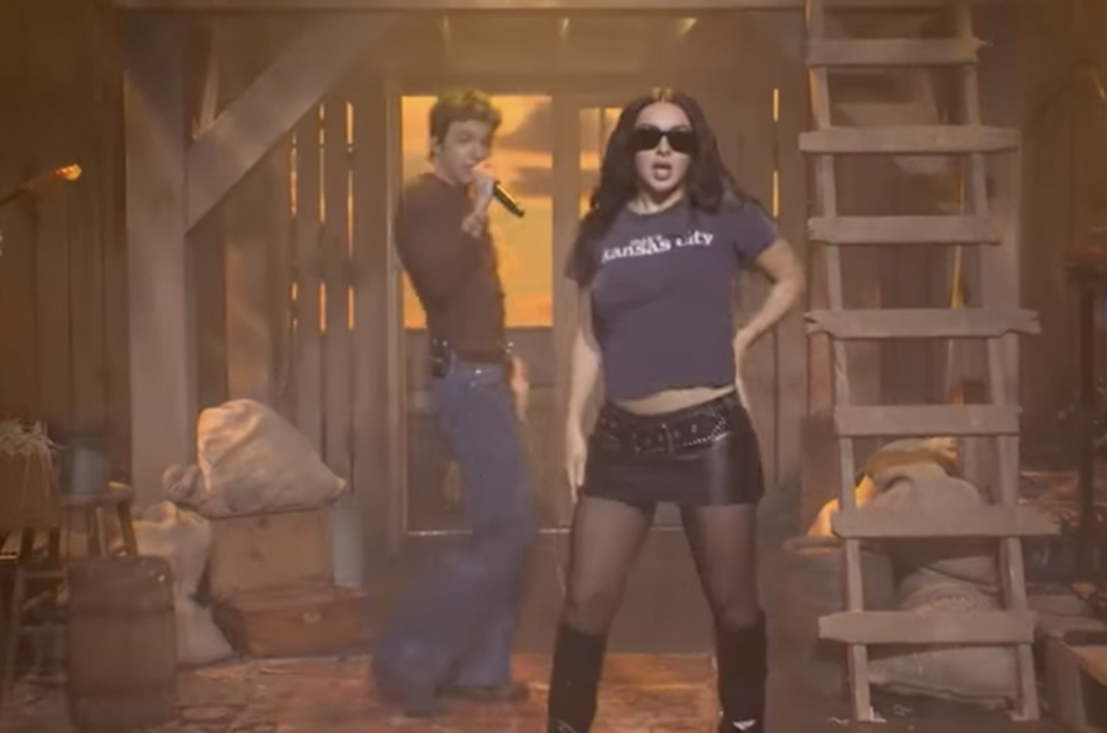 Role Model and Charli XCX at ‘SNL’. (Photo: Role Model / Vevo)
