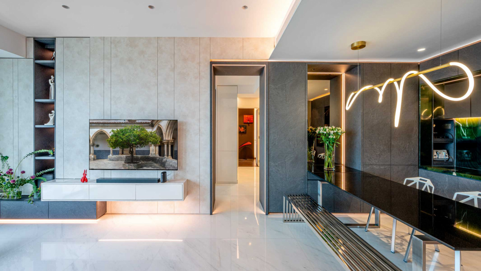 The home’s layout and finishes are designed for elegance and practicality