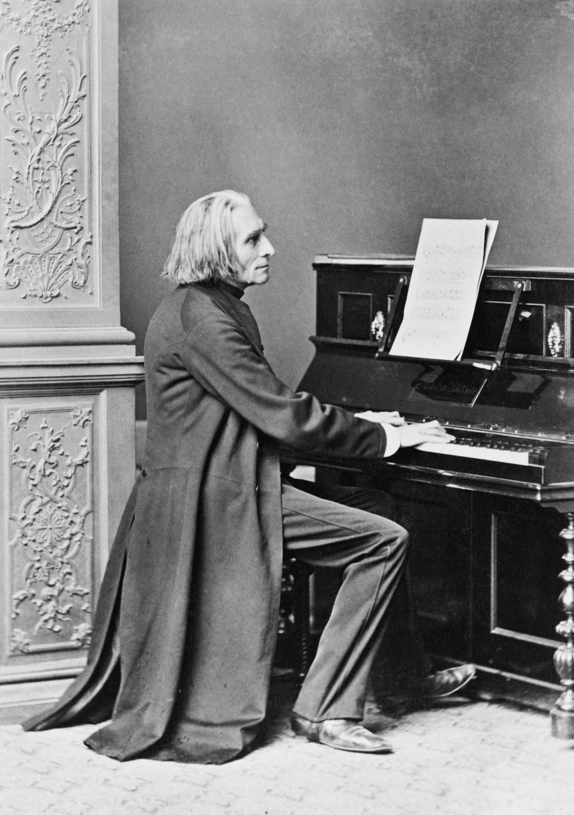 (Original Caption) Franz Liszt at the piano. (1811- 1886) from an old photograph.