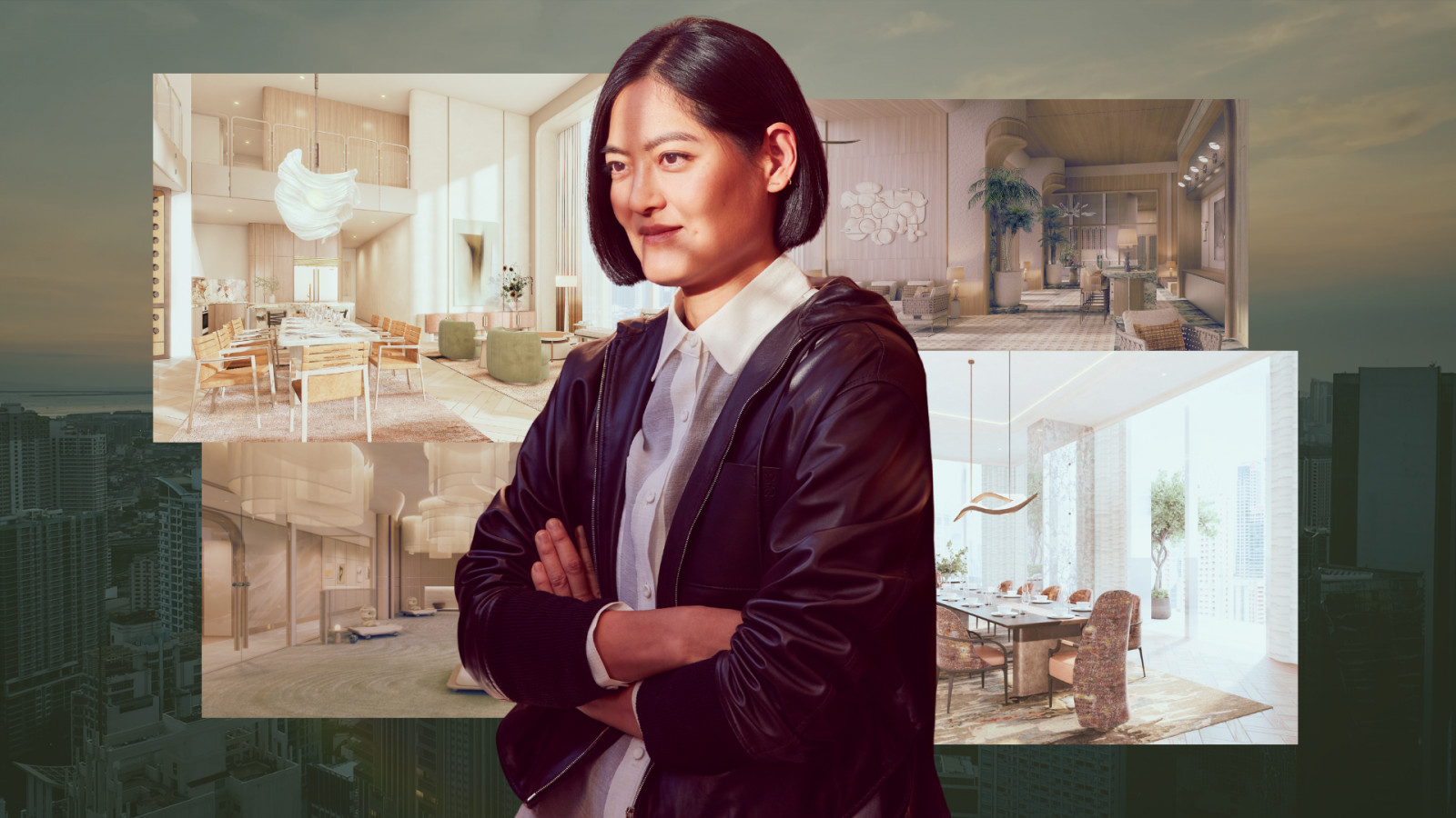 Interior designer and Tatler Asia's Most Influential awardee Joyce Wang with her newest project, the Laurean Residences by Ayala Land Premier in Makati (Photo stylised by Celine Dabao)
