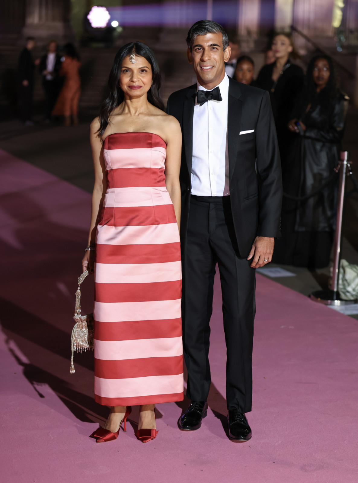 LONDON, ENGLAND - OCTOBER 18: Akshata Murty and Rishi Sunak attend the inaugural British Museum Ball at The British Museum on October 18, 2025 in London, England. (Photo by Mike Marsland/WireImage)
