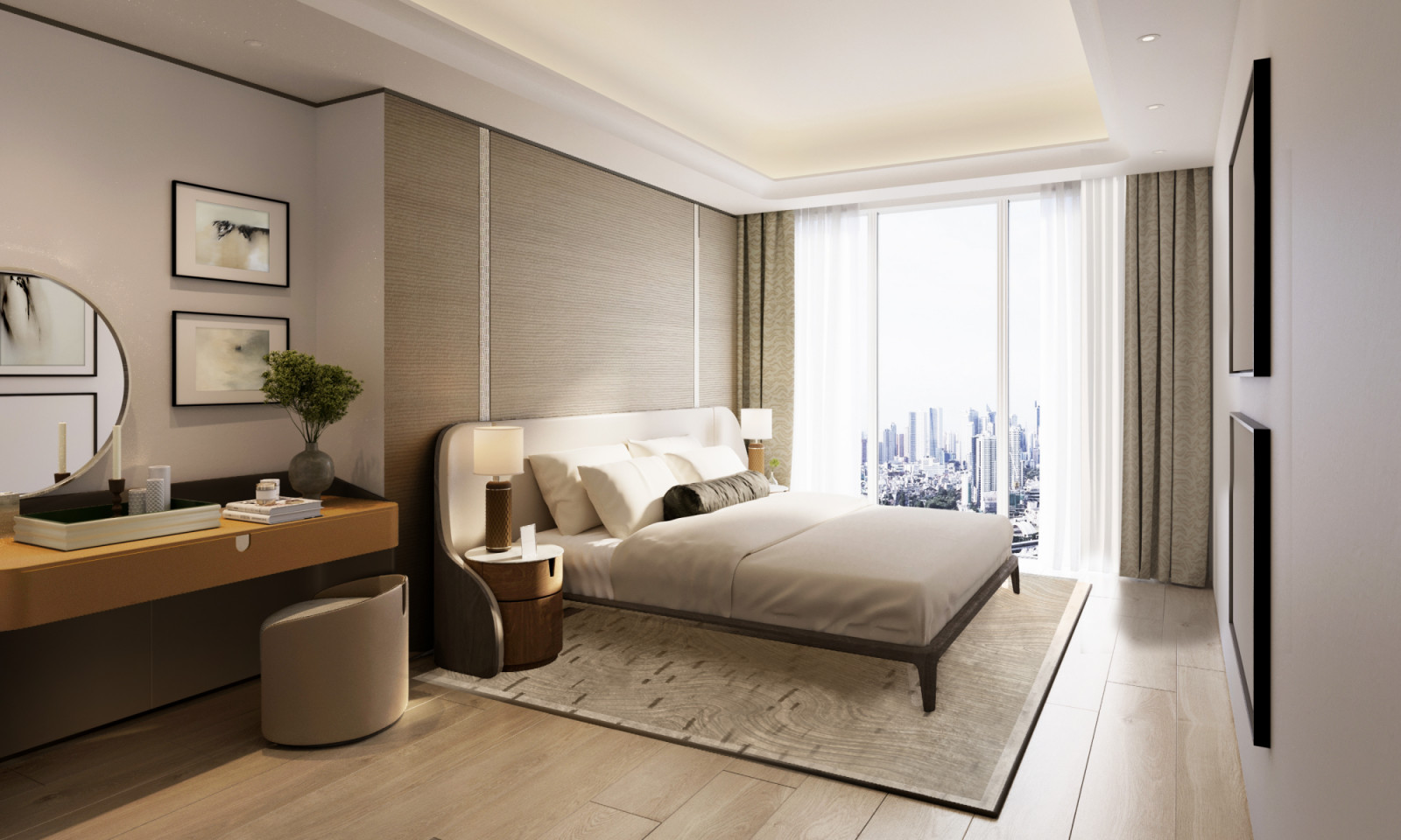 An artist's rendition of the two-bedroom apartment at Ayala Laurean Residences, designed by Joyce Wang