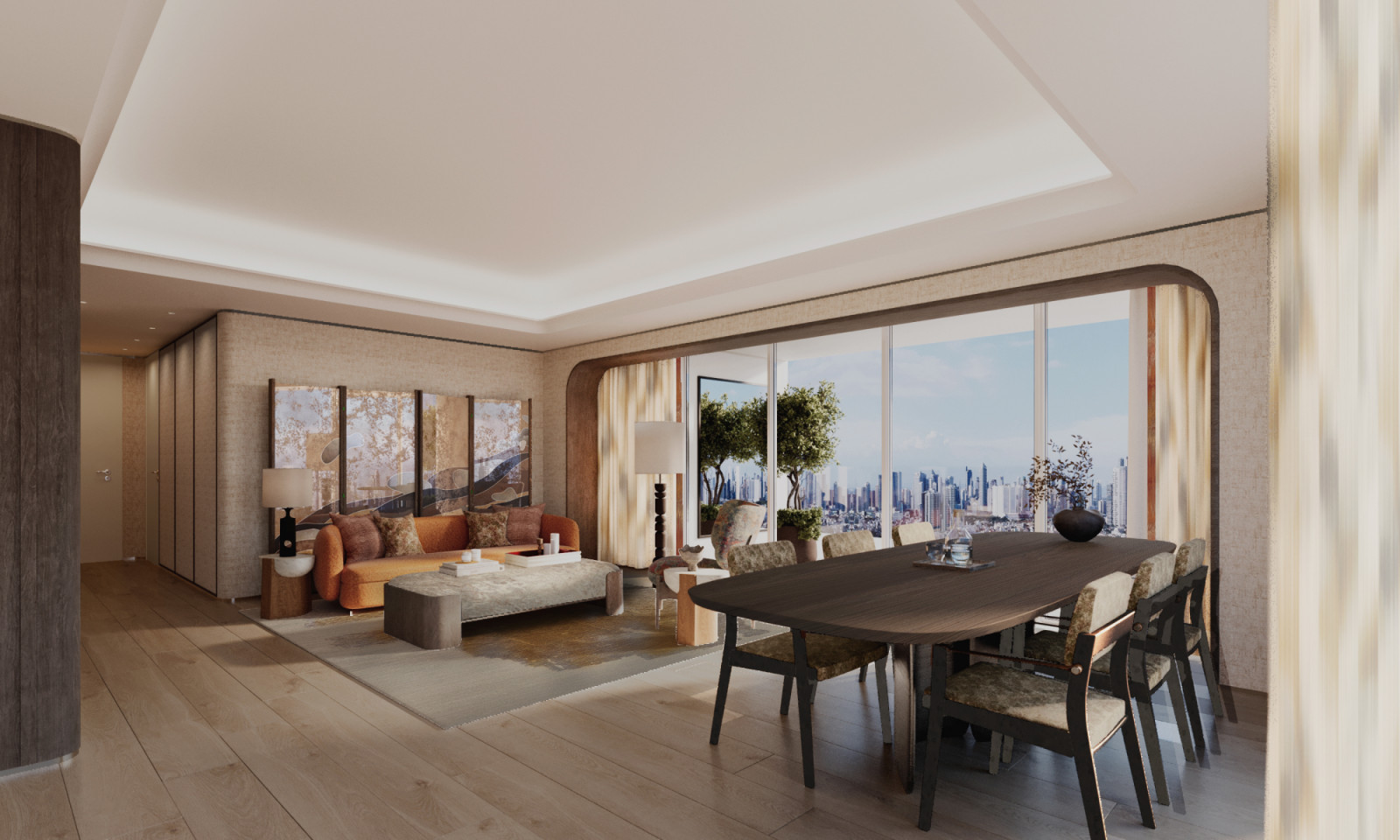 An artist's rendition of the two-bedroom apartment at Ayala Laurean Residences, designed by Joyce Wang