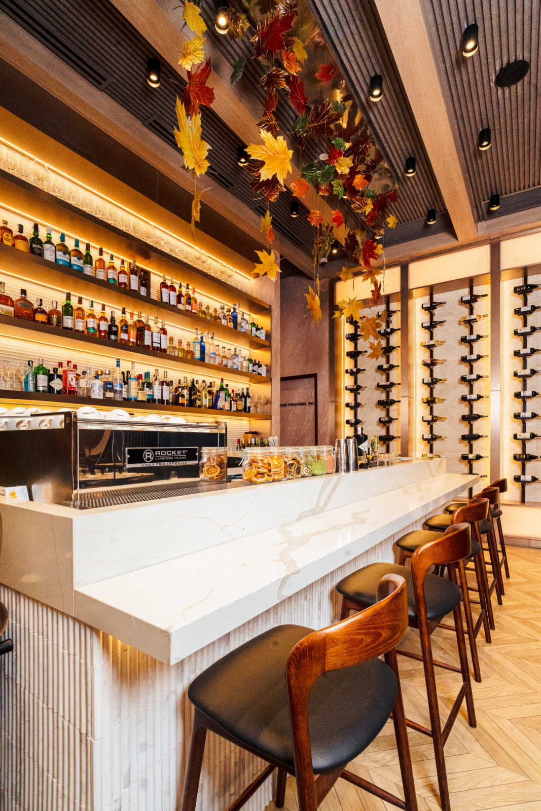 Bistro Aurora at Podium Social transforms throughout the day, making it a reliable spot for breakfast through to dinner and late-night drinks