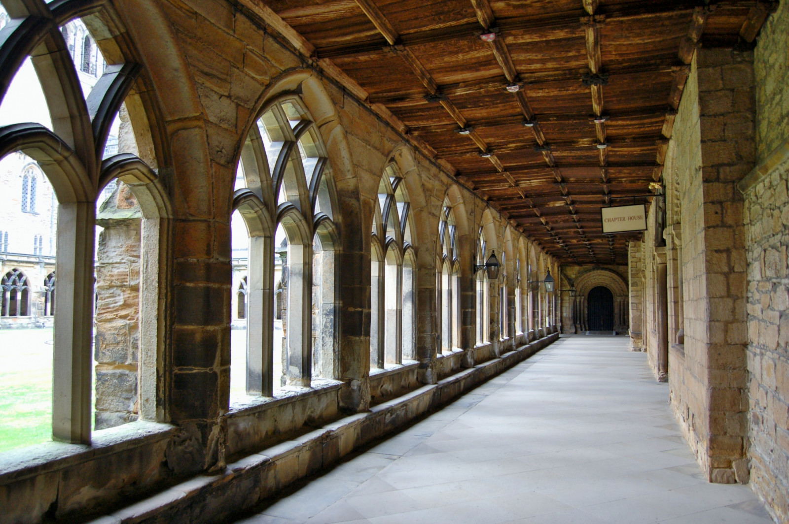 The corridor leading to the Chapter House that doubled as Professor McGonagall’s Transfiguration classroom (Photo: WikiCommons)