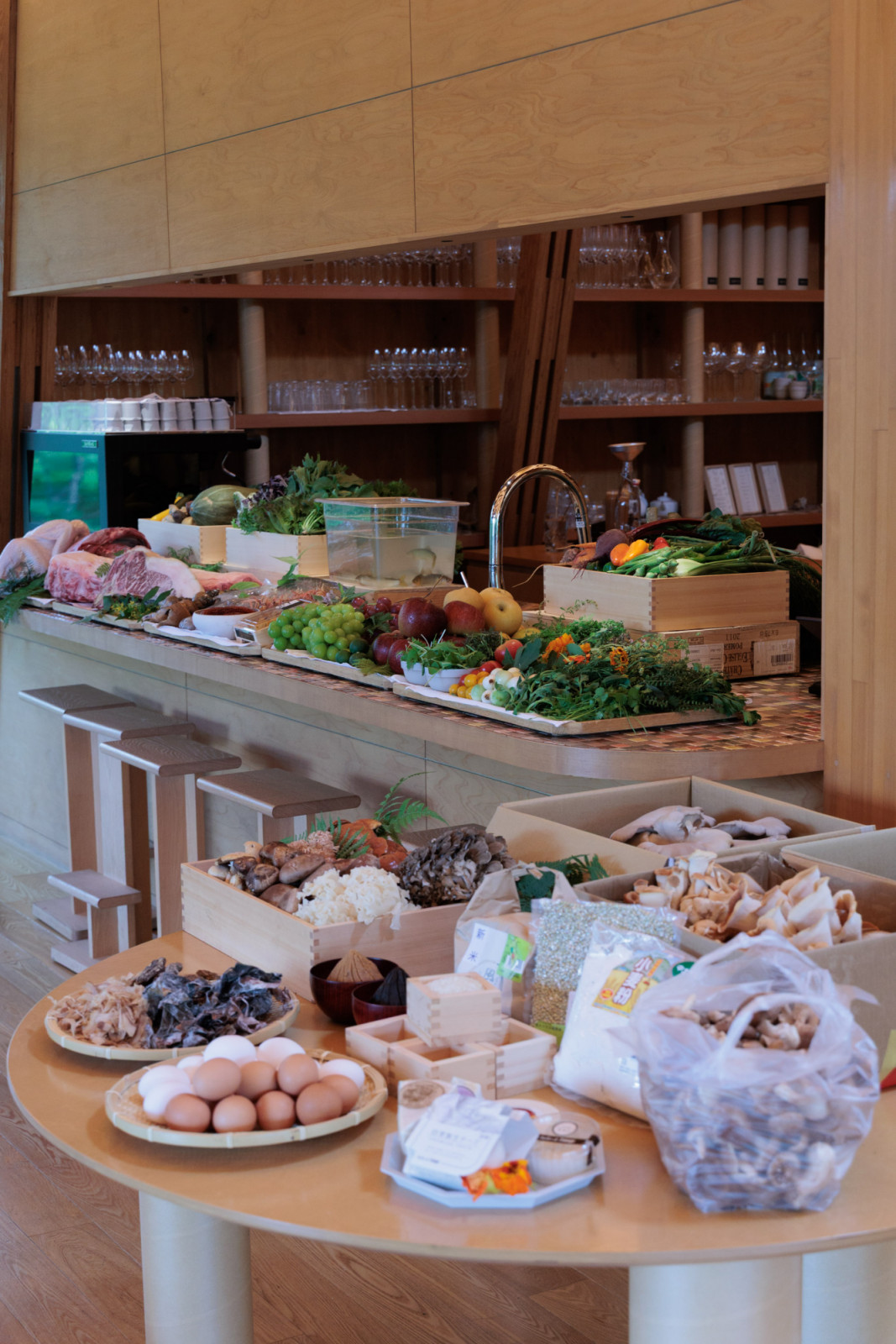 A bountiful display of ingredients for the chefs to use