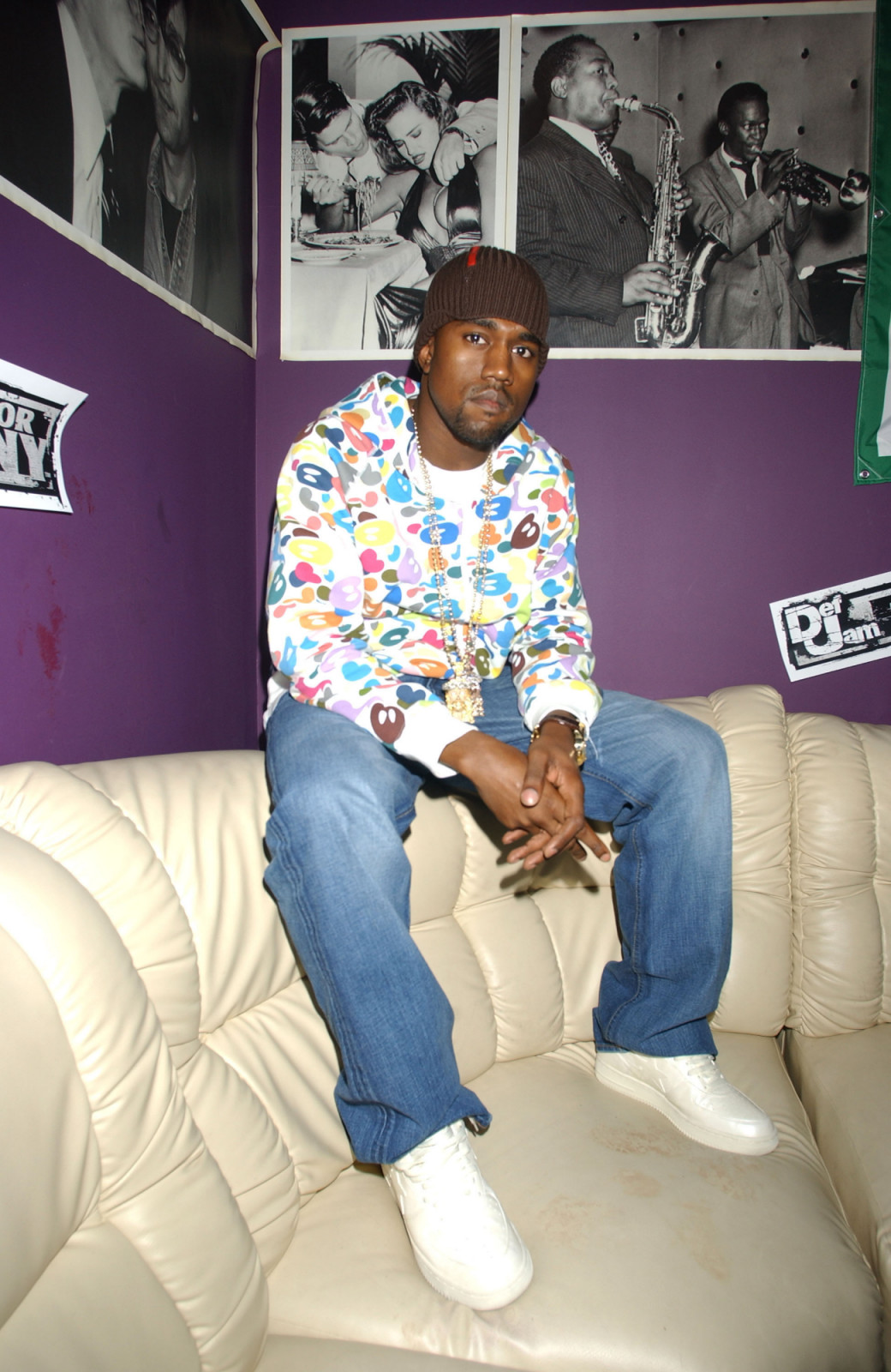 Kanye West during EA Games Hosts "Def Jam Fight For NY" featured Kanye West Party - Backstage at Alife Club in Tokyo, Japan. (Photo by Jun Sato/WireImage)