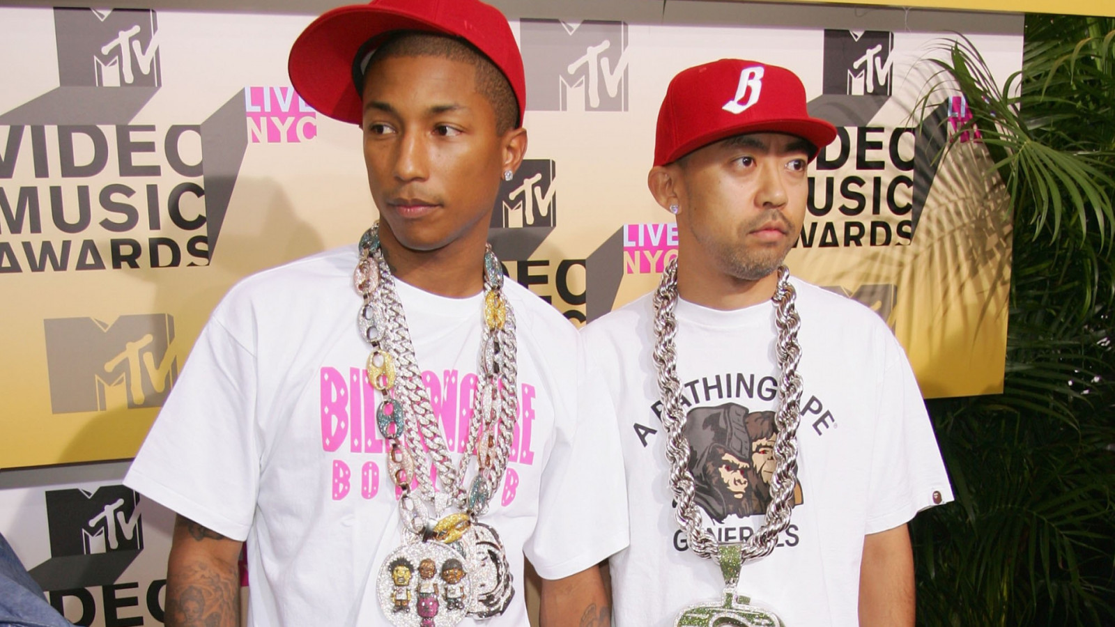 Pharrell Williams and Nigo. (Photo: Getty Images)