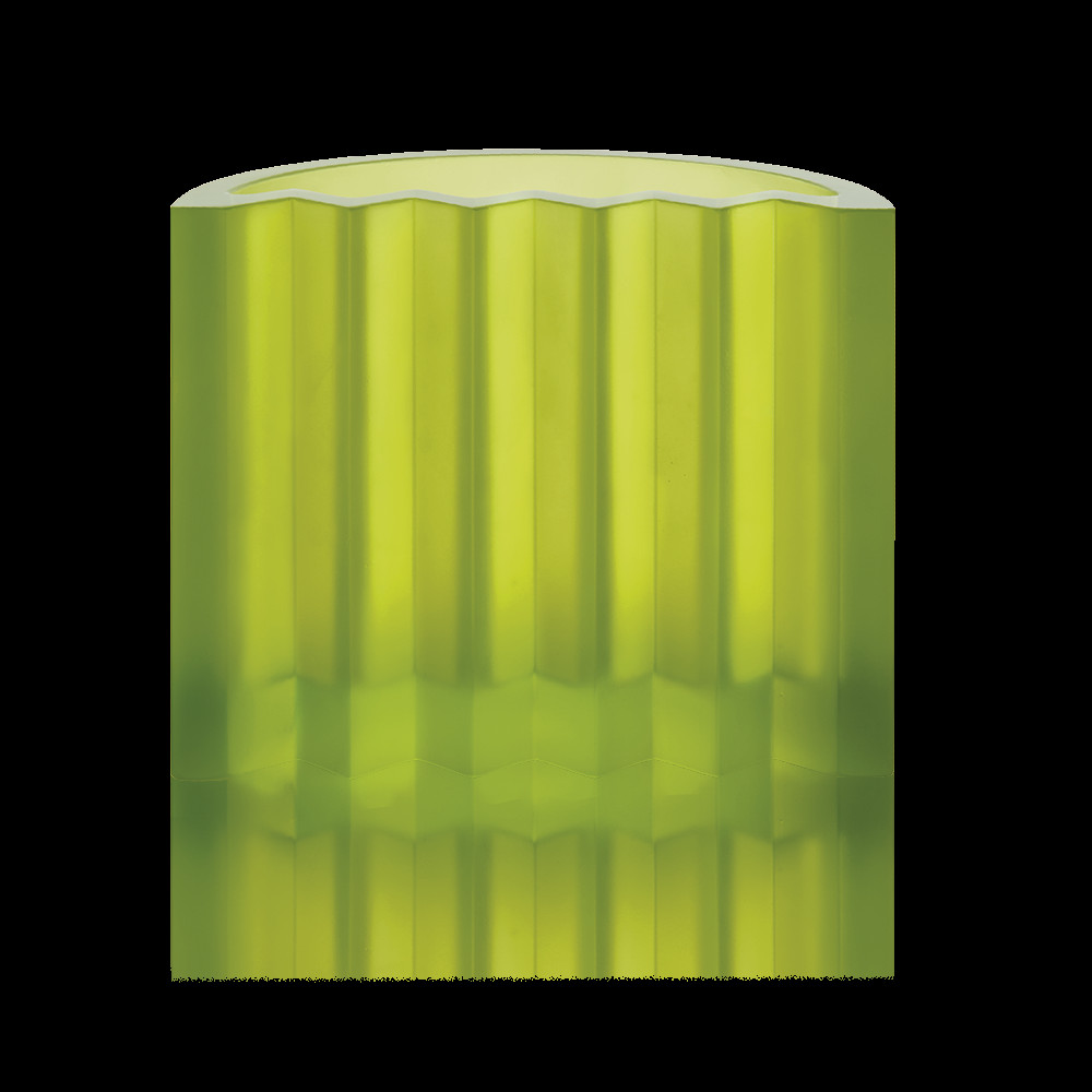 Daum Green Vase Zigzag