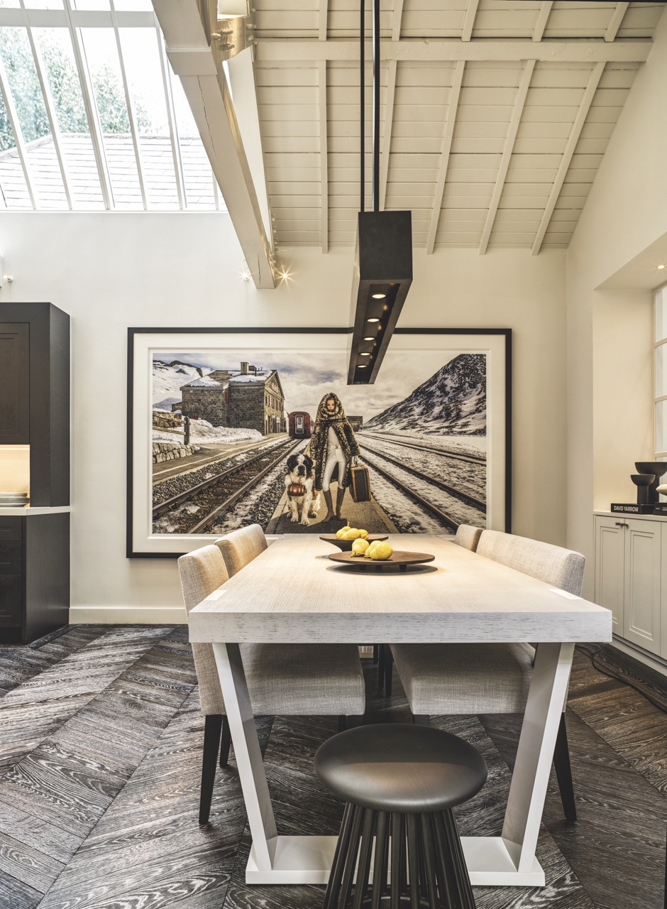 The dining area centres on a bespoke Archer & Smith table