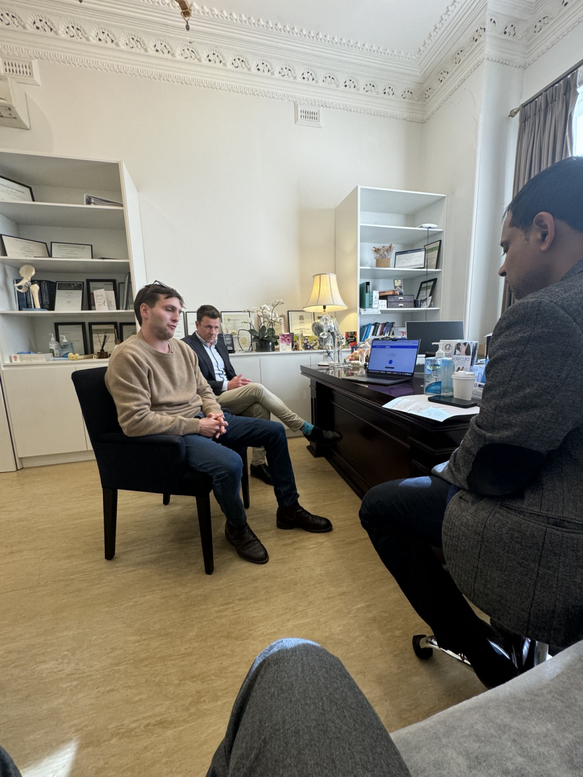 Josh interviewing a medical specialist (Photo: Medow Health AI)