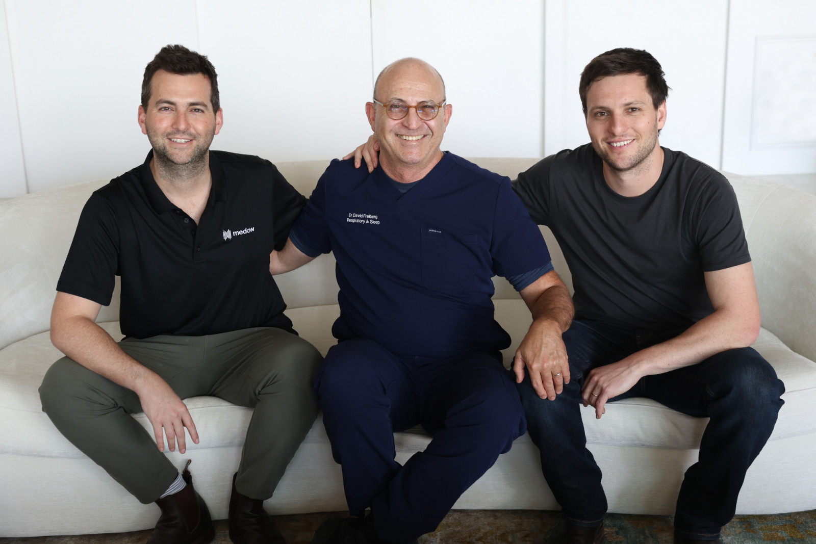 Joel and Josh with their father, David, who was Medow’s first investor and customer (Photo: Medow Health AI)