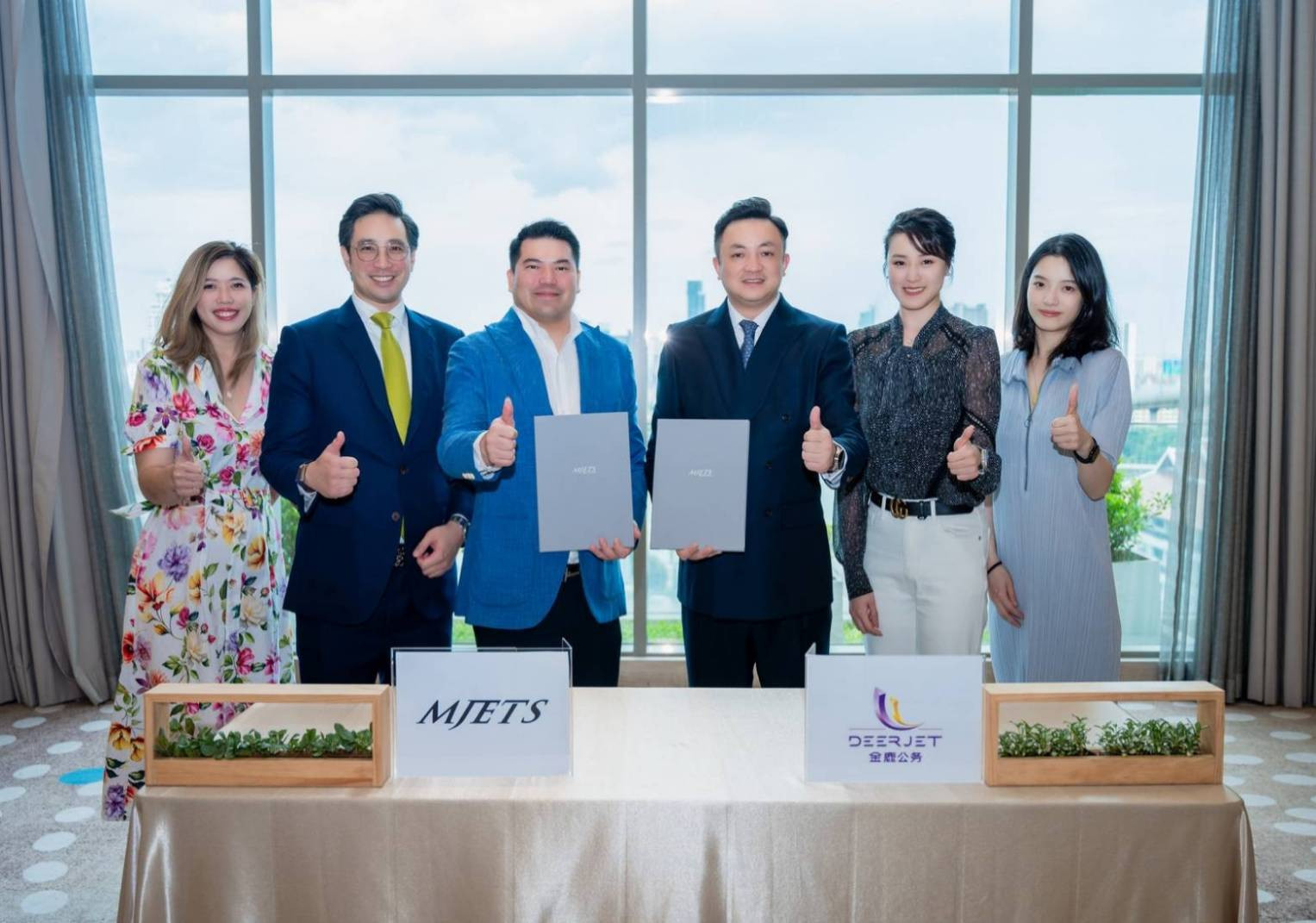 MJets ร่วมกับ Shanghai Deer Jet ของจีน ลงนาม MoU ด้านการให้บริการจัดการภาคพื้นและการสนับสนุนการบินทั่วเอเชียตะวันออกเฉียงใต้ (ภาพ: MJets)