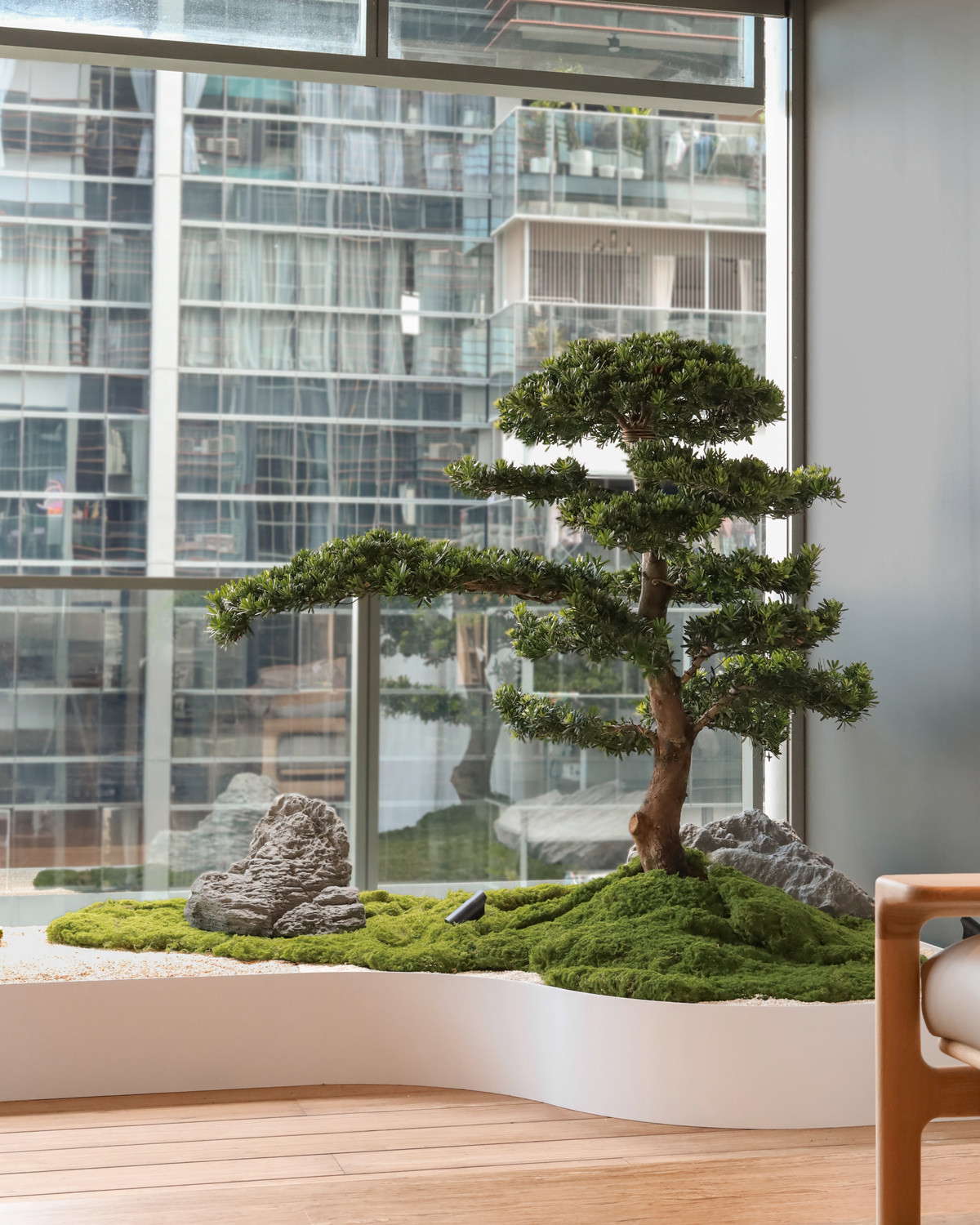 A condominium balcony zen garden by Soilboy with auto-watering and full irrigation system