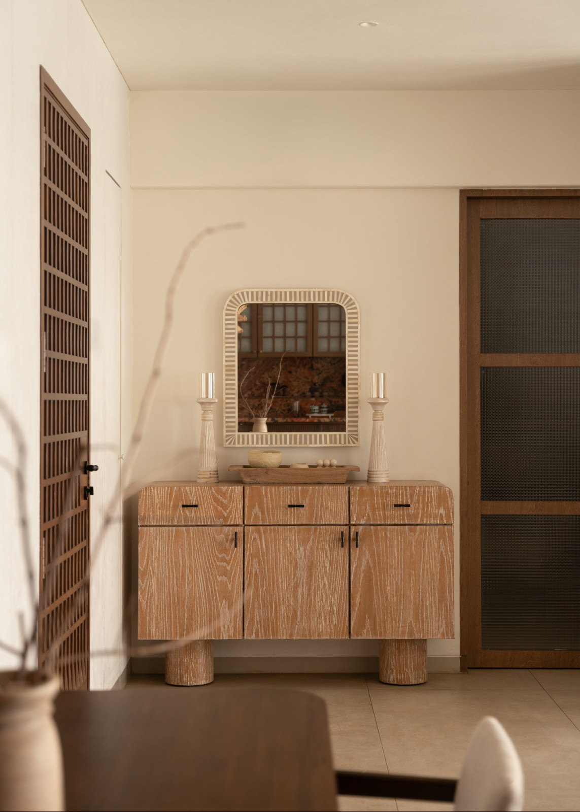 Details of the living room in a Mumbai, India home by Pill Design Studio