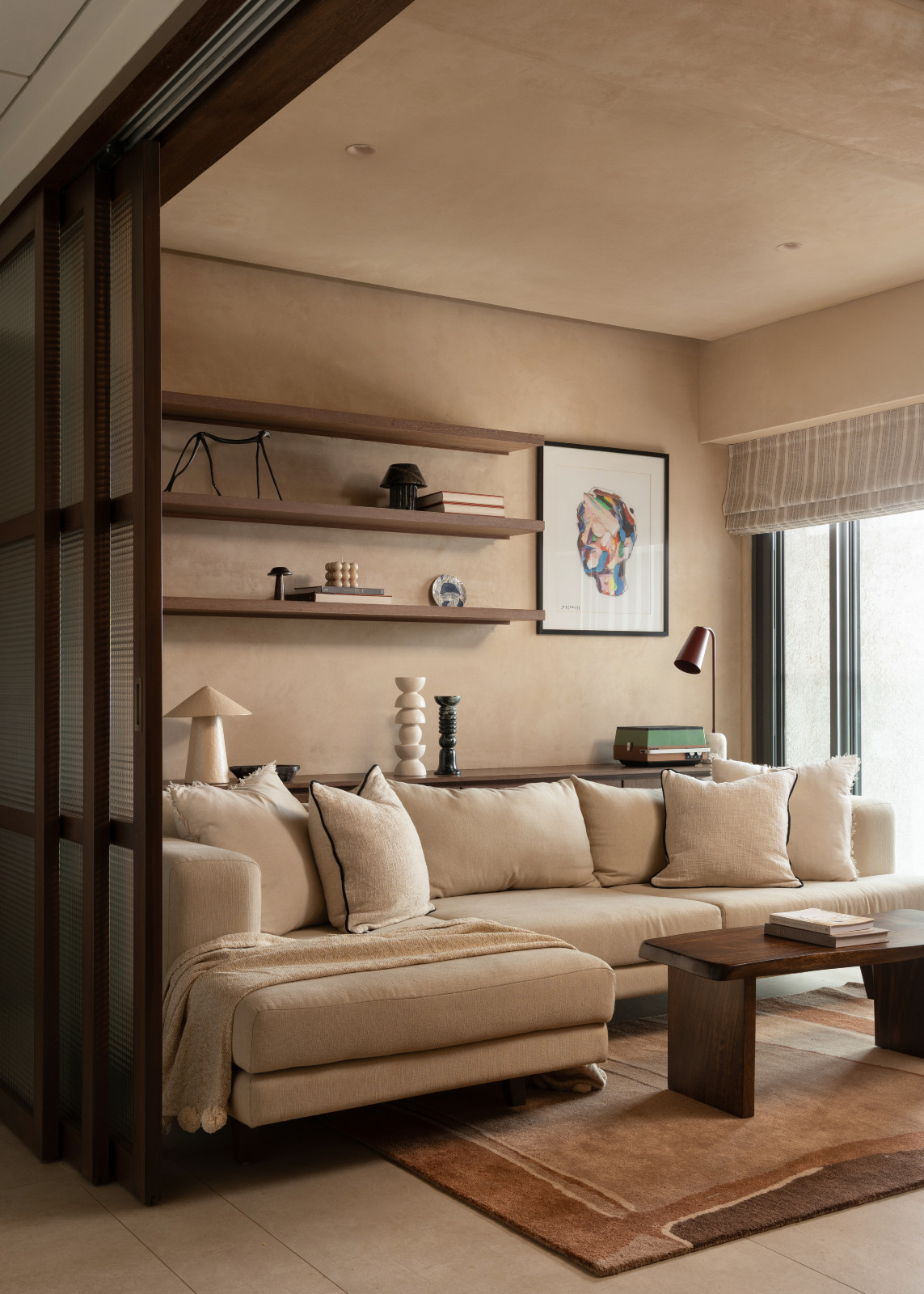 Details of the living room in a Mumbai, India home by Pill Design Studio