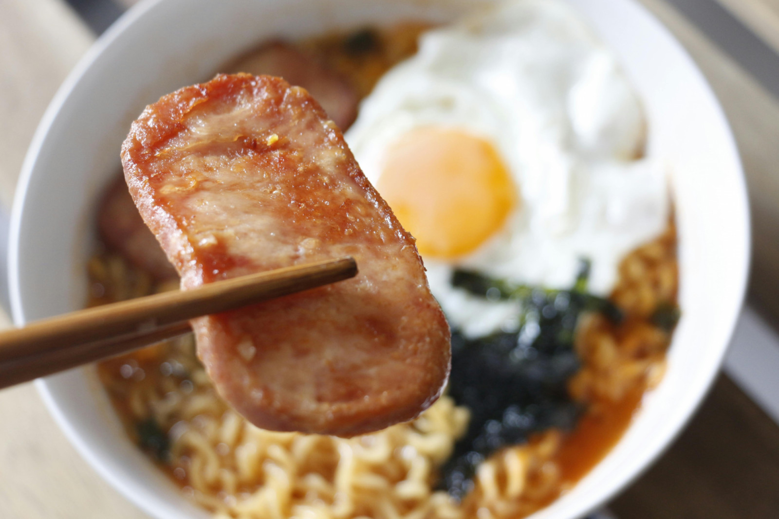 Spam with noodles