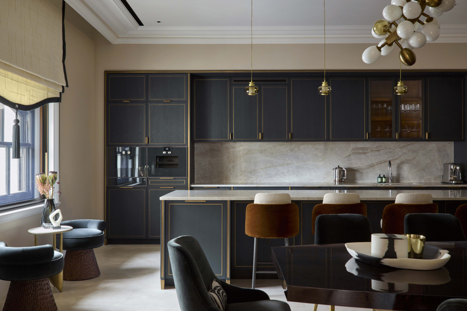 The kitchen of a home in London's OWO Residences, designed by Deseesion Interiors
