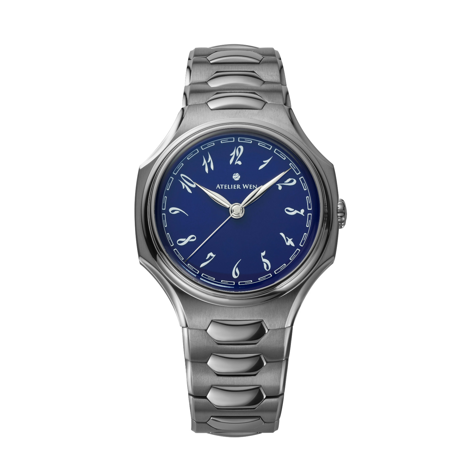 Atelier Wen Inflection with blue grand feu enamel dial