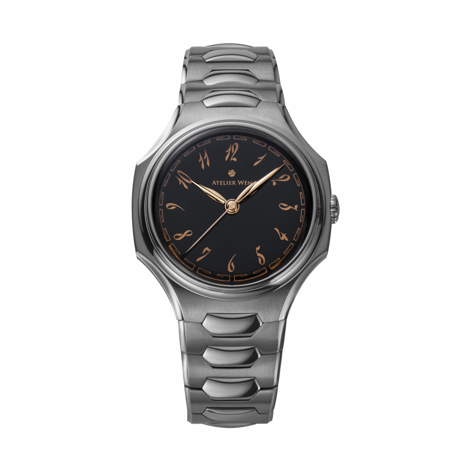 Atelier Wen Inflection with black grand feu enamel dial
