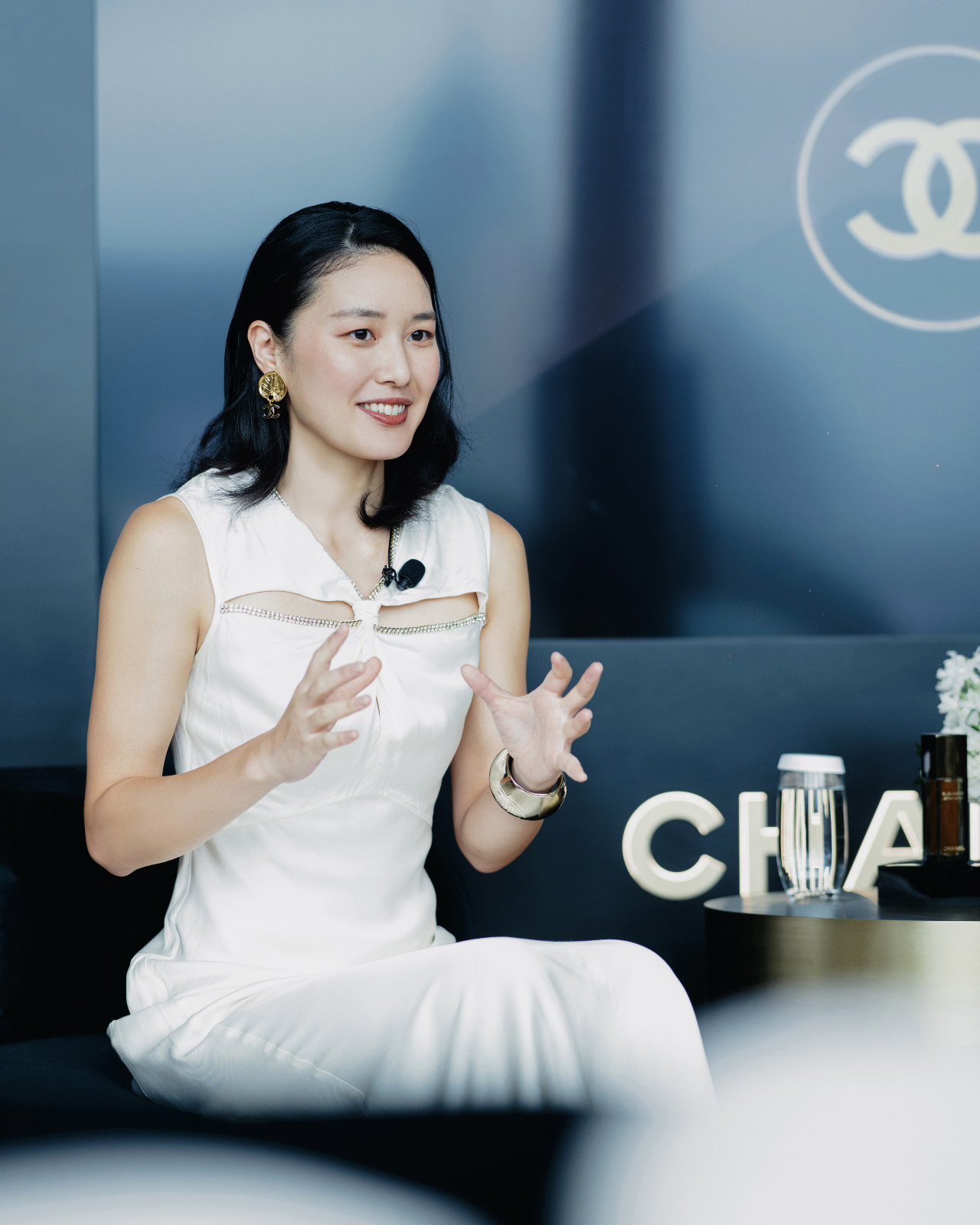 Kong, founder of Arelyx, reflects on her journey from Olympic swimmer to educator and entrepreneur at the Chanel Sublimage fireside chat (Photo: Sharon Salad)