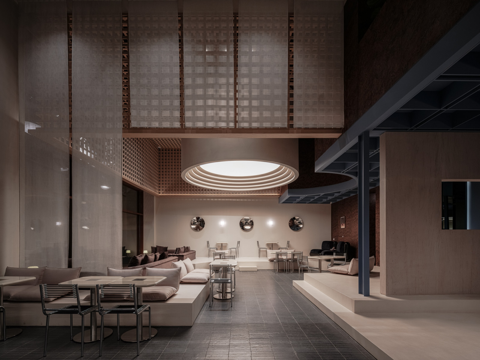 Gravity explores geometric tactility and spatial intimacy within a compact mall context