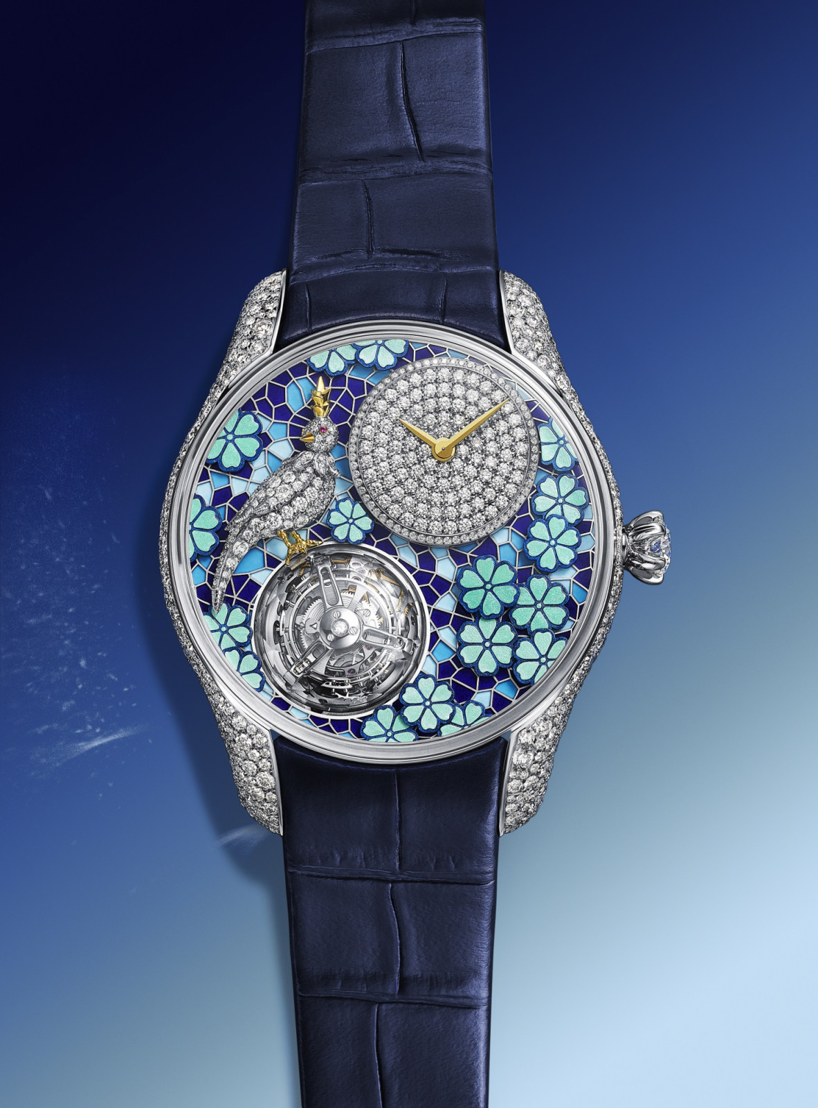 18W BIRD FLYING TOURBILLION METIER d'ART DIAL 39MM
