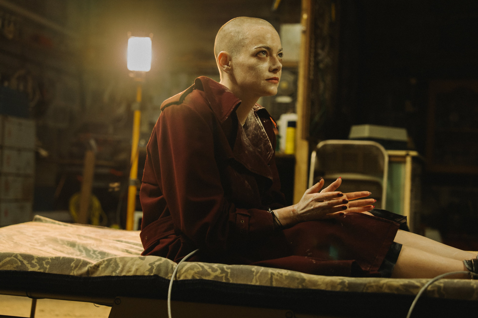Michelle Fuller (Emma Stone) is accused of being an alien in Yorgos Lanthimos’s ‘Bugonia’ (Photo: courtesy of Universal Pictures)