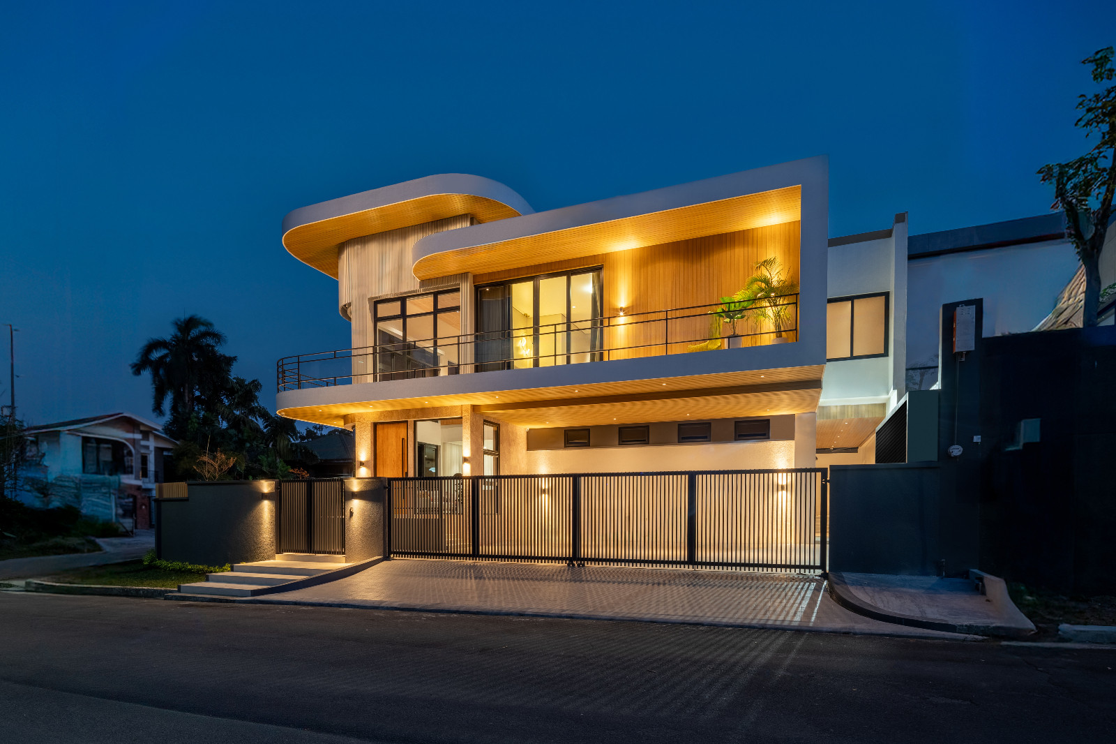 An exterior shot of the Quezon City, Manila home designed by C.A. Design House