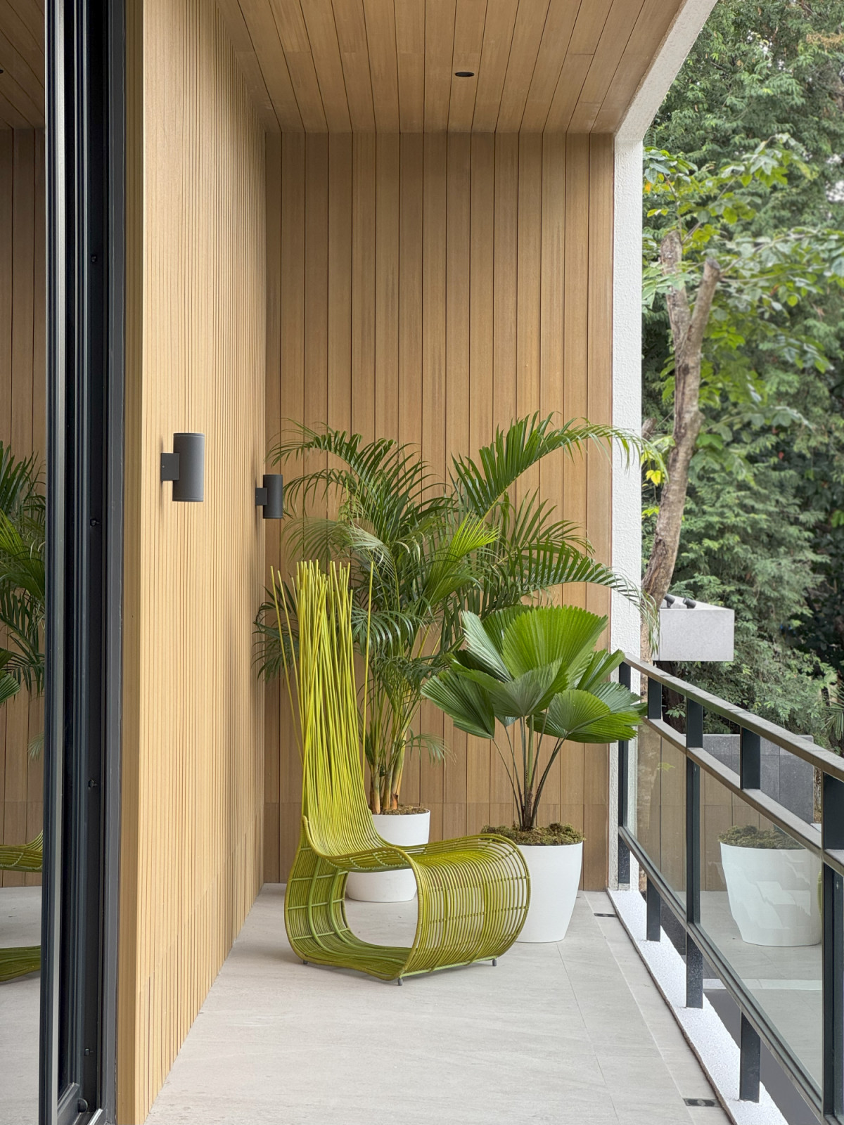 The balcony of the Quezon City, Manila home designed by C.A. Design House