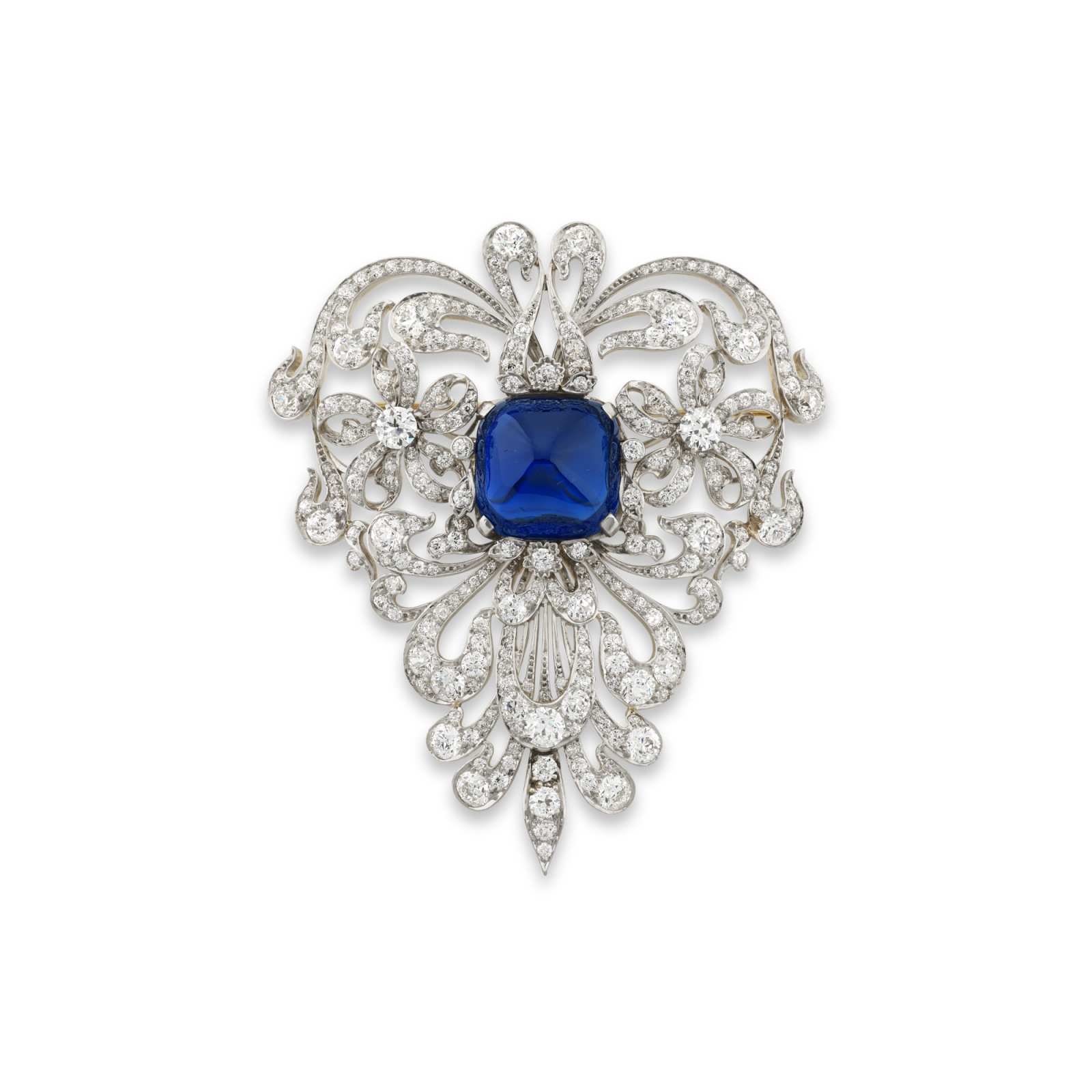 ‘The Vanderbilt Sapphire’, Tiffany & Co sapphire and diamond brooch from the early 20th century (Photo: courtesy of Phillips Jewels)