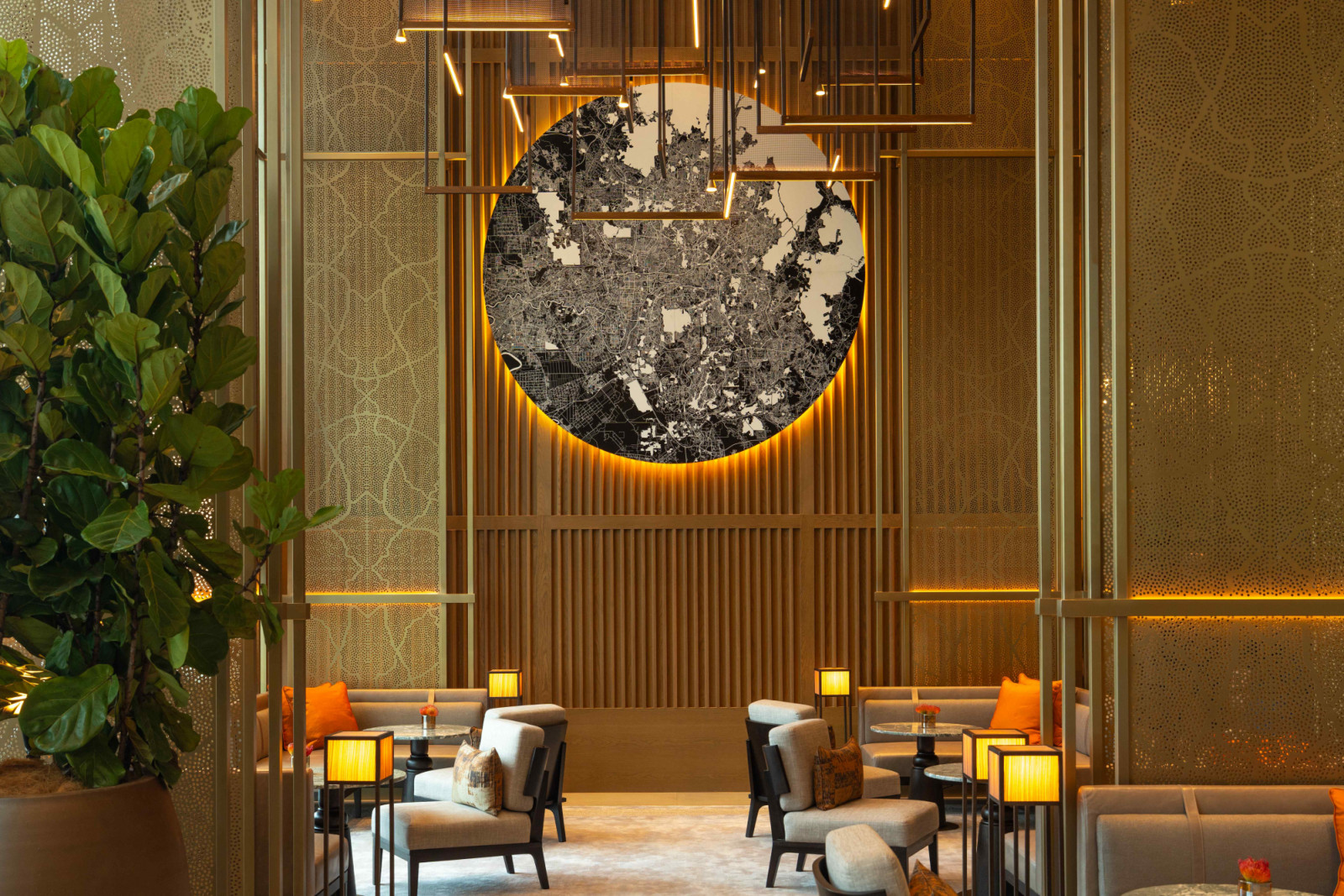 The sky lobby is envisioned as the heart of the home