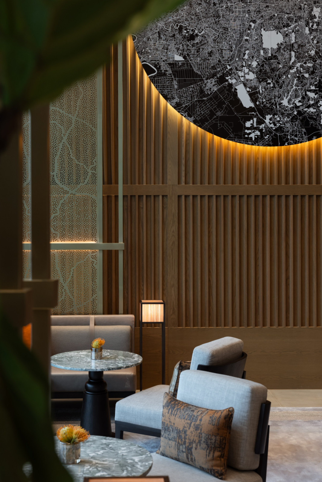 Timber-clad walls reminiscent of traditional Malaysia kampung houses