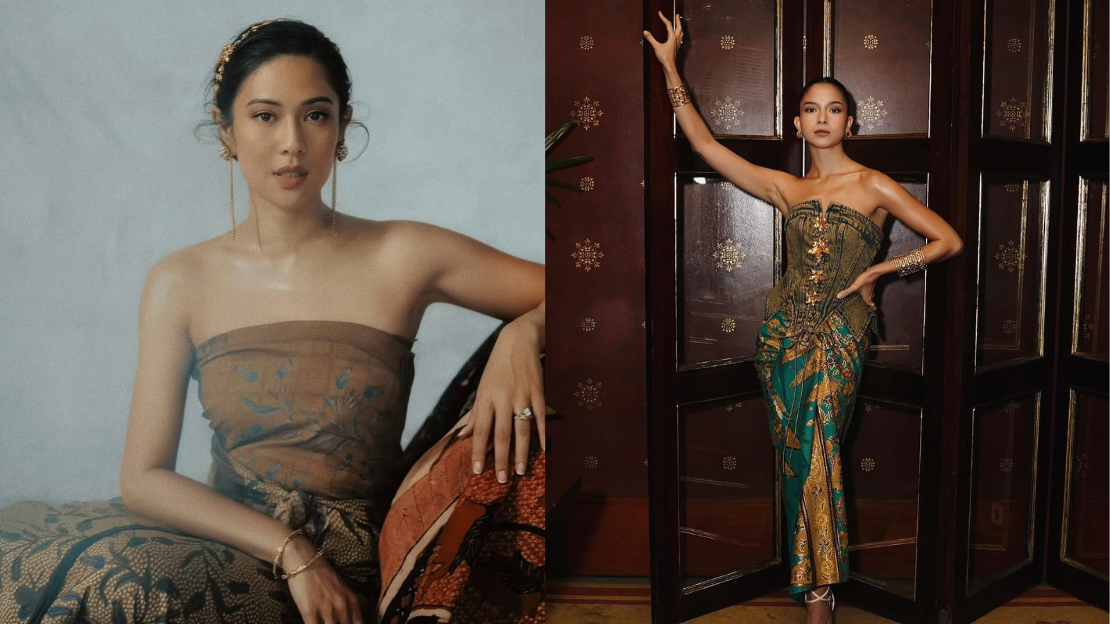 A modern take on the Nusantara’s golden age, blending regal archipelago textiles with contemporary silhouettes (Photo: @therealdisastr and @putrimarino/Instagram)