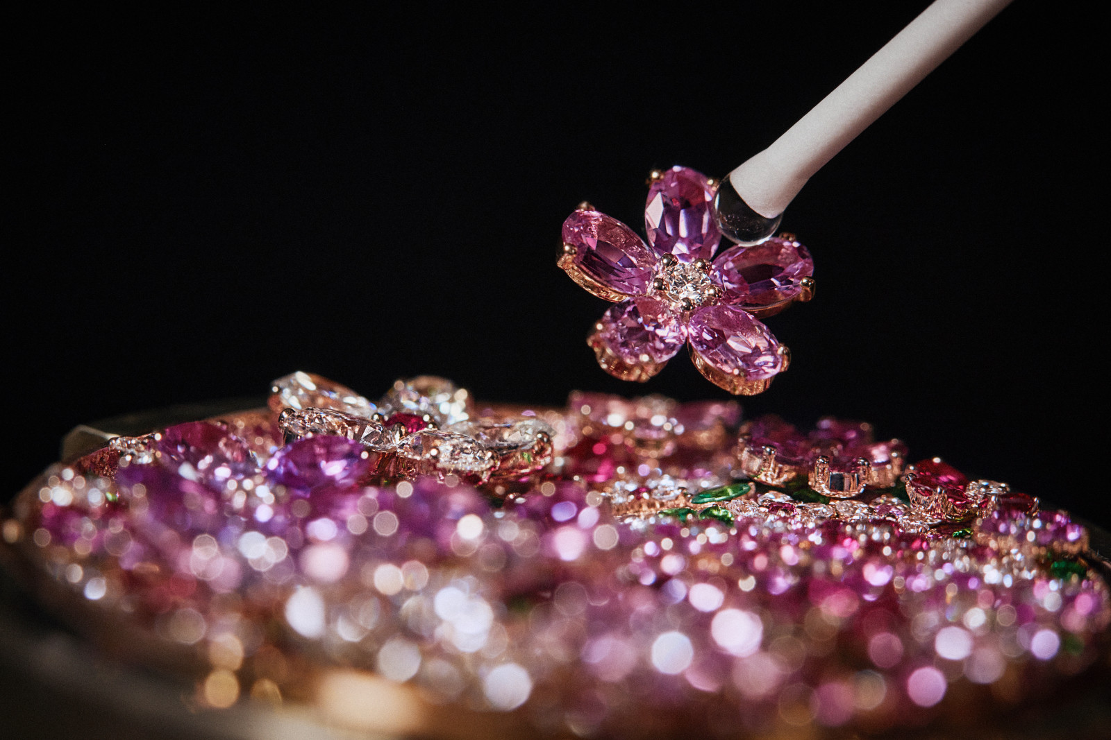 Setting a delicate flower