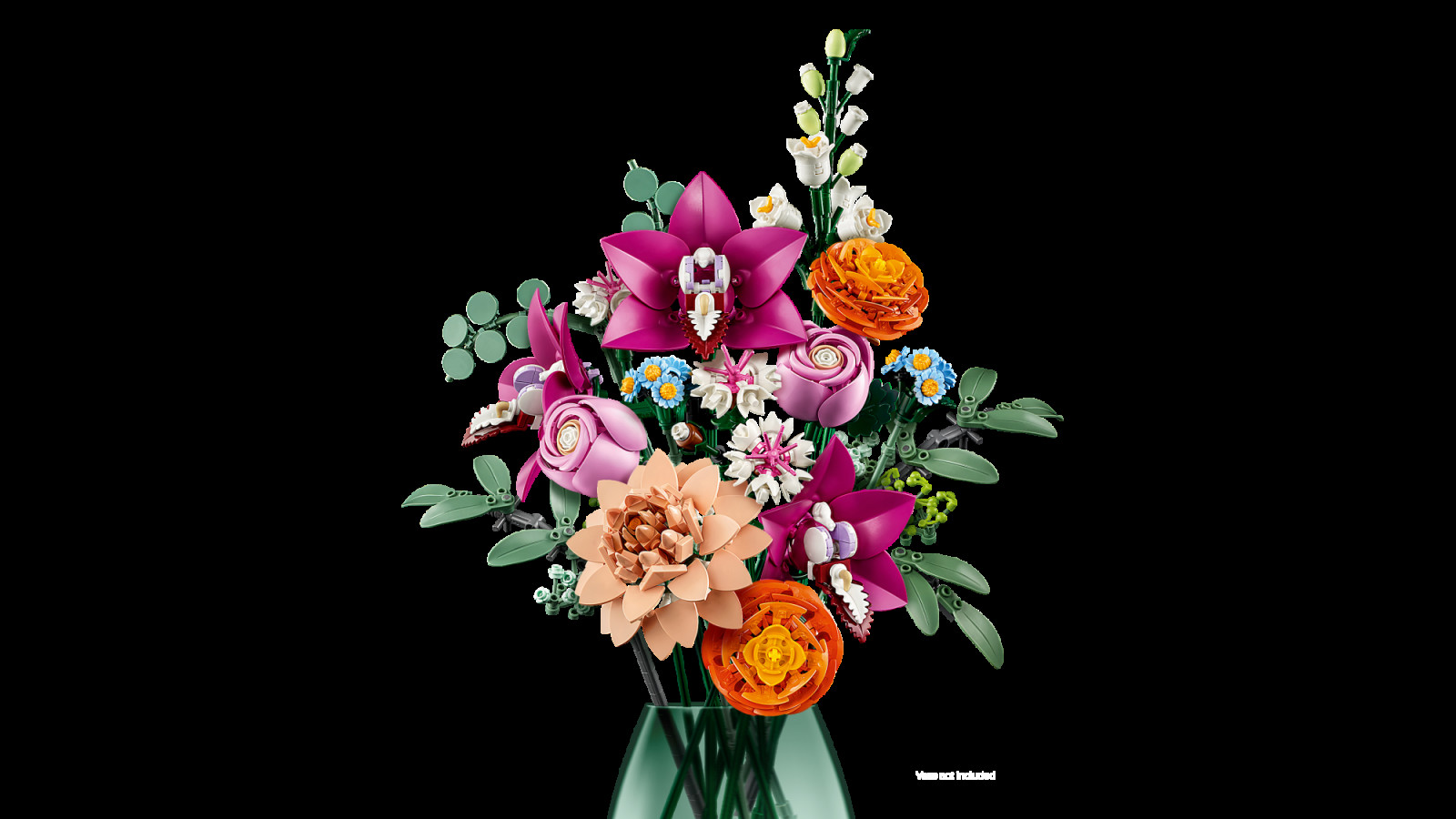 The Pretty Pink Flower Bouquet comprises 756 pieces that can be arranged according to preference in indivudla stems