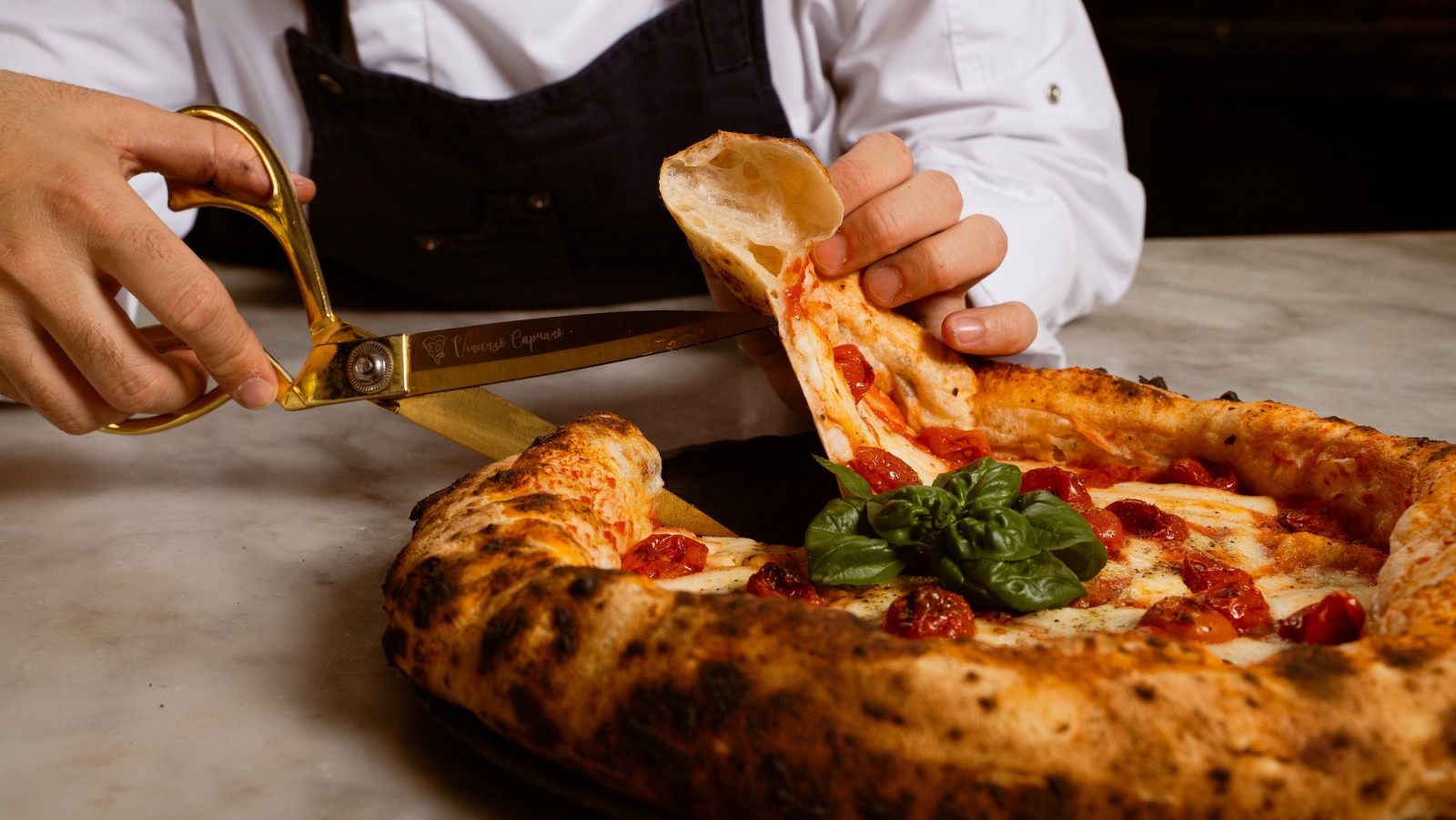 Vincenzo Capuano’s signature margherita pizza, which you can cut with scissors