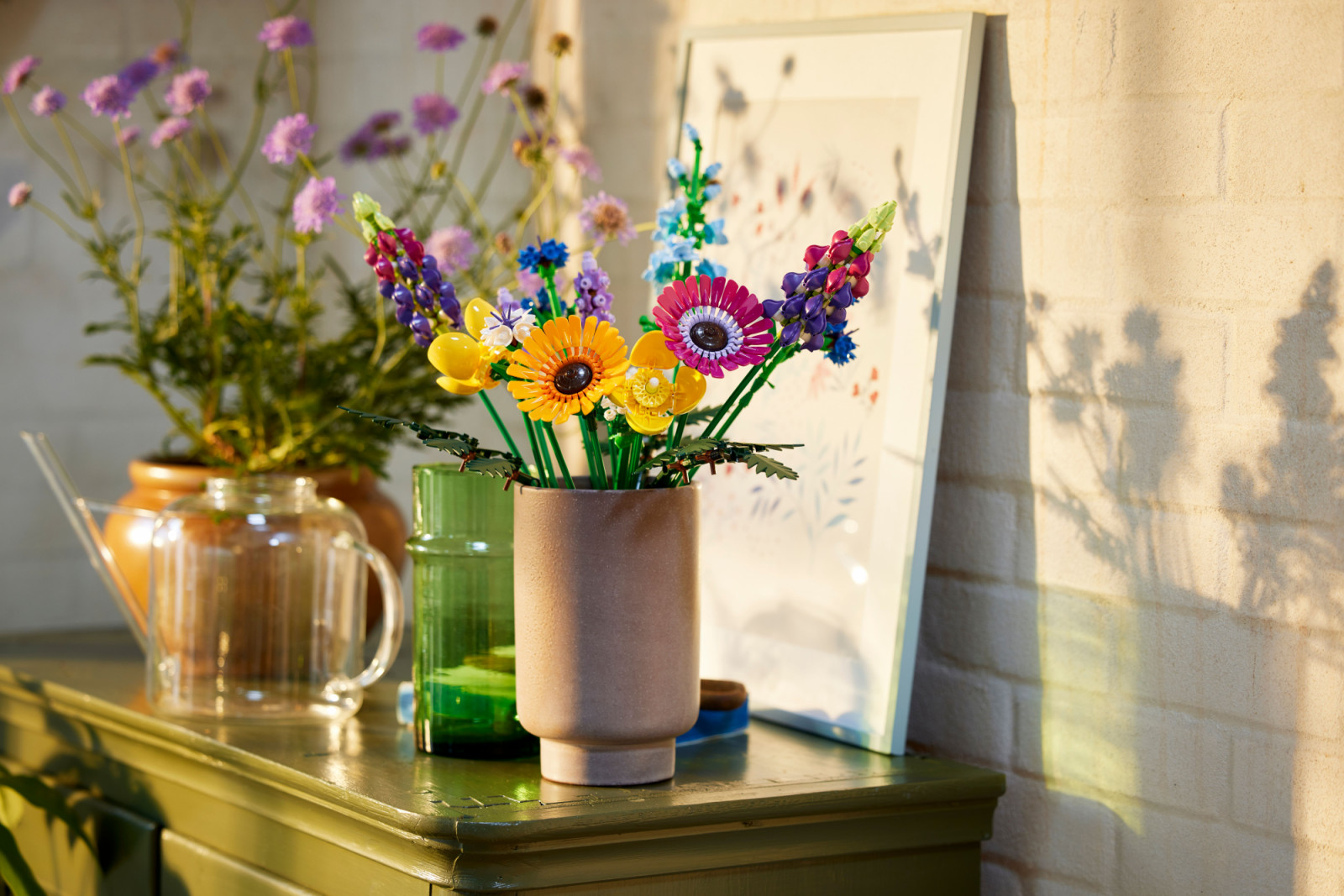 The Wildflower Bouquet comprises eight different flower varieties, including poppies, lavender, gerbera daisies and cornflowers