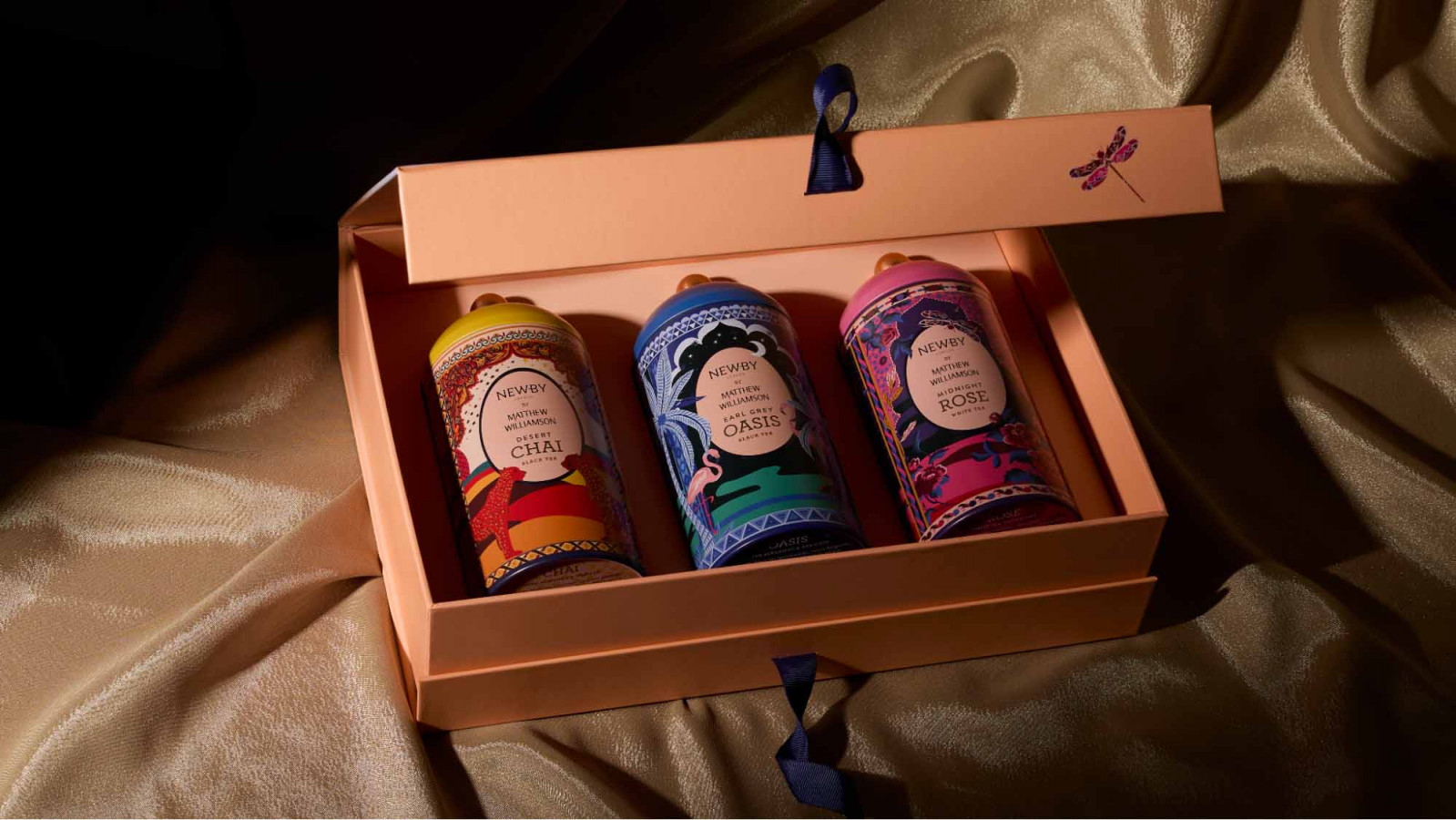 The beautifully designed Matthew Williamson trio gift set (Photo: Newby Teas)