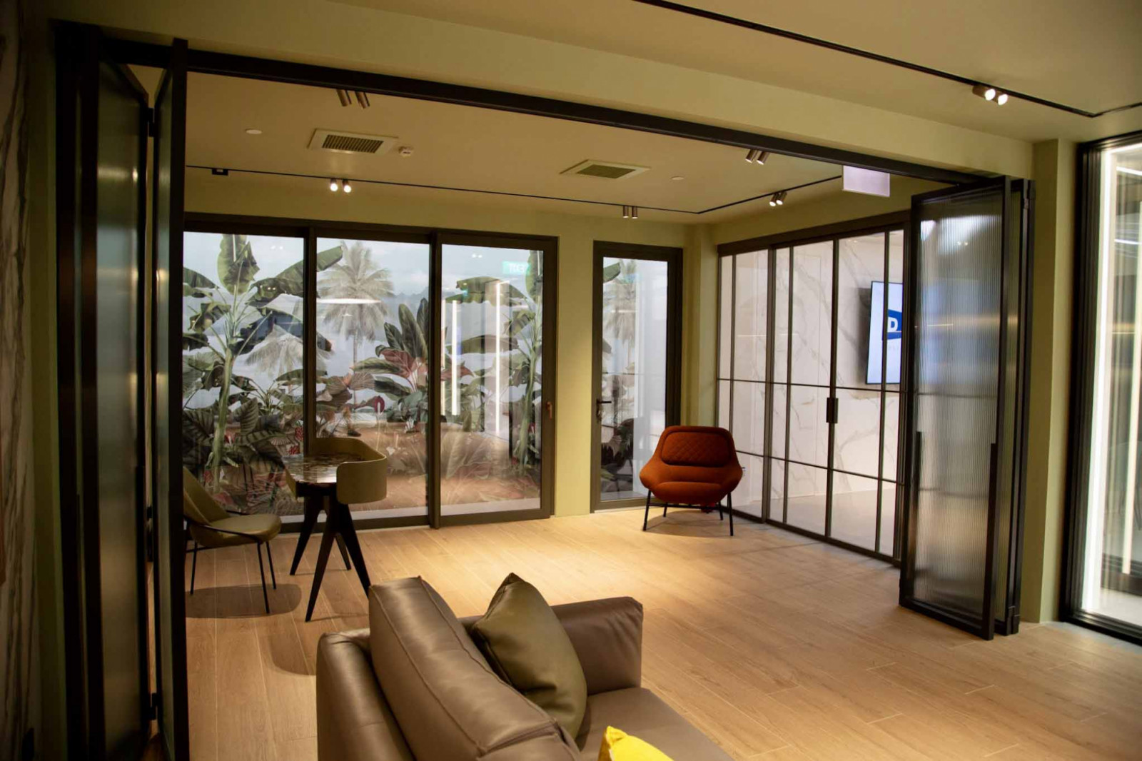 This area of the showroom showcases folding doors